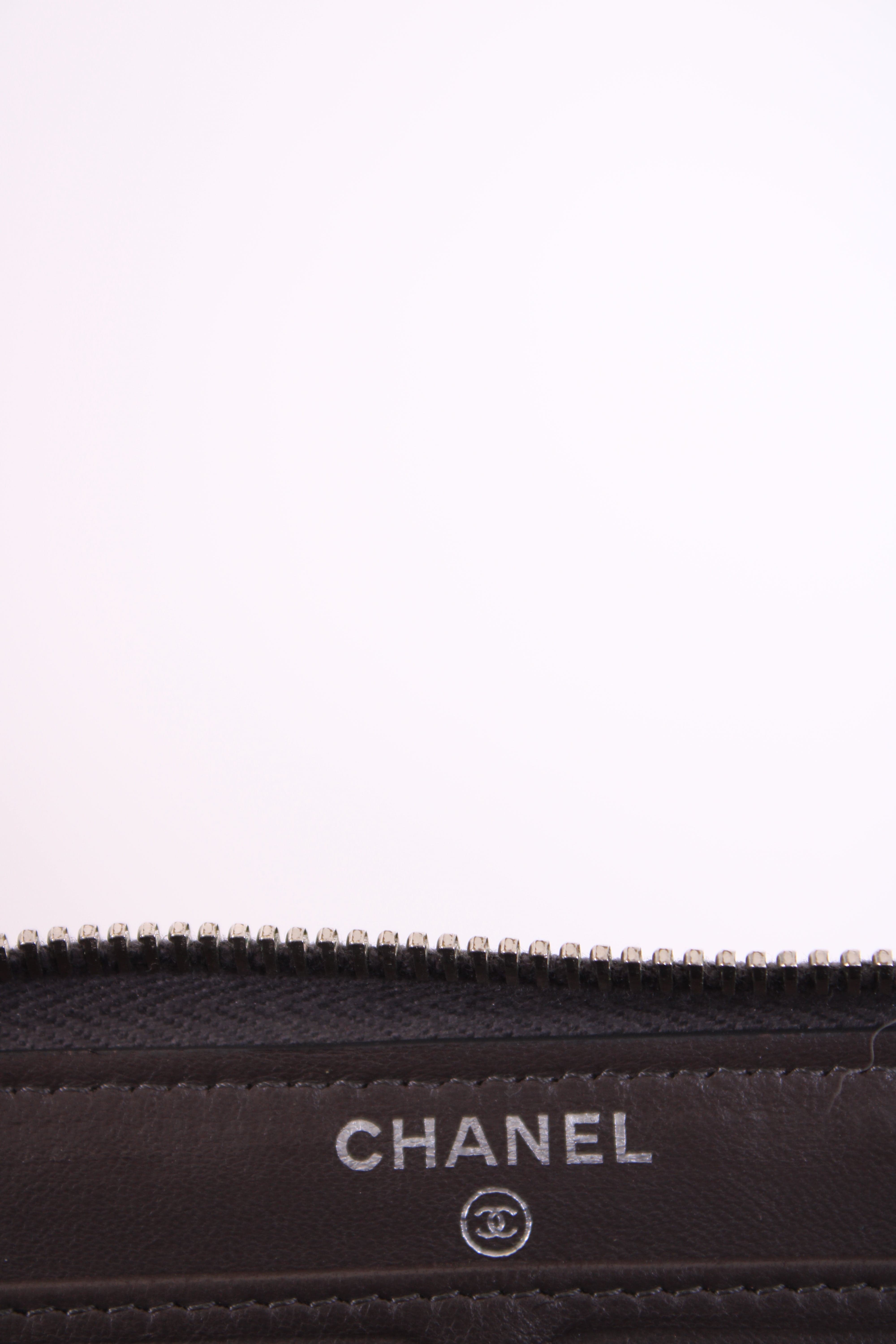 Chanel Chanel Patent Leather Quilted Purse Grey N