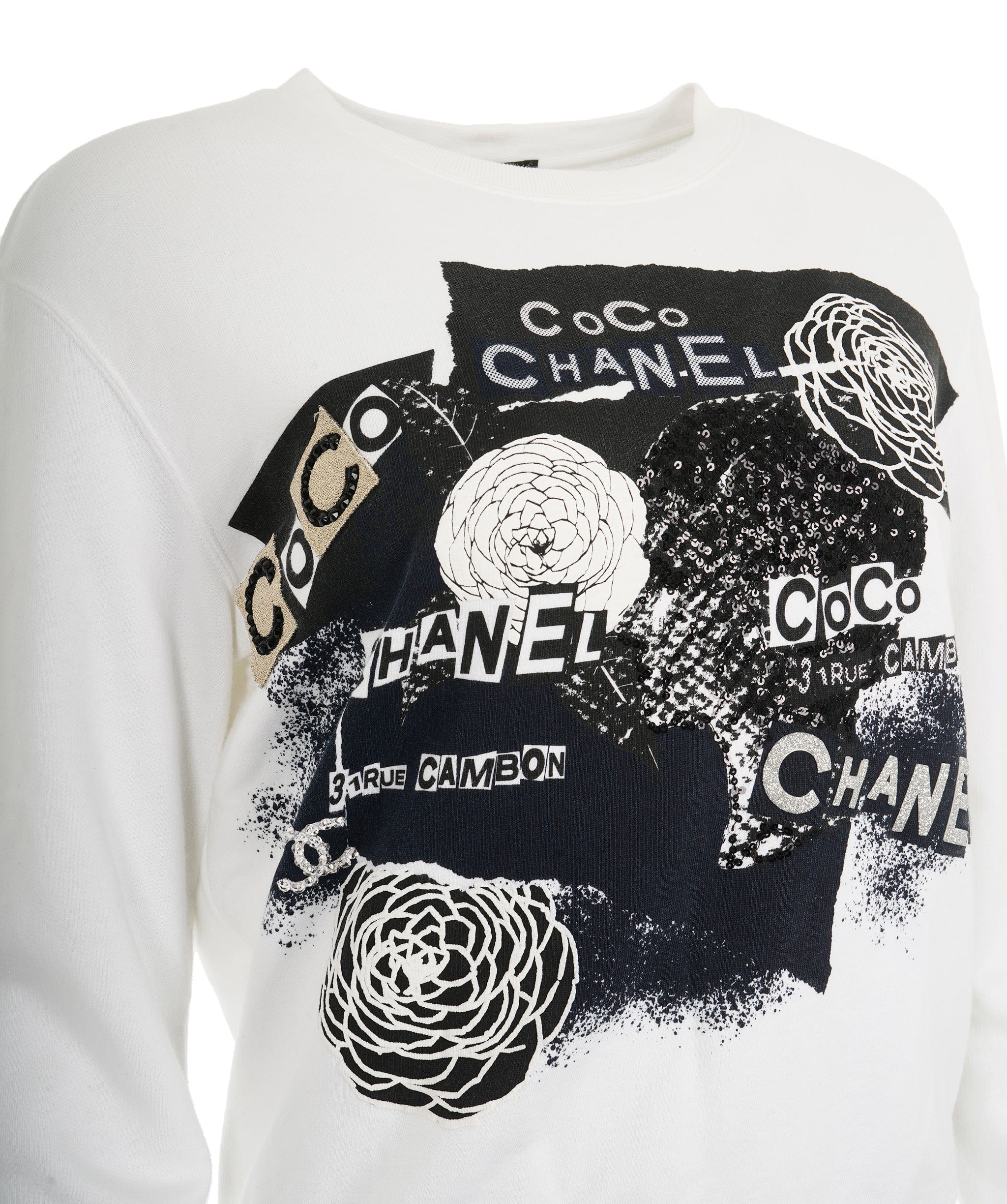 Chanel Chanel 20P White Logo Coco Graphic Applique Sweatshirt BNWT ALC1888