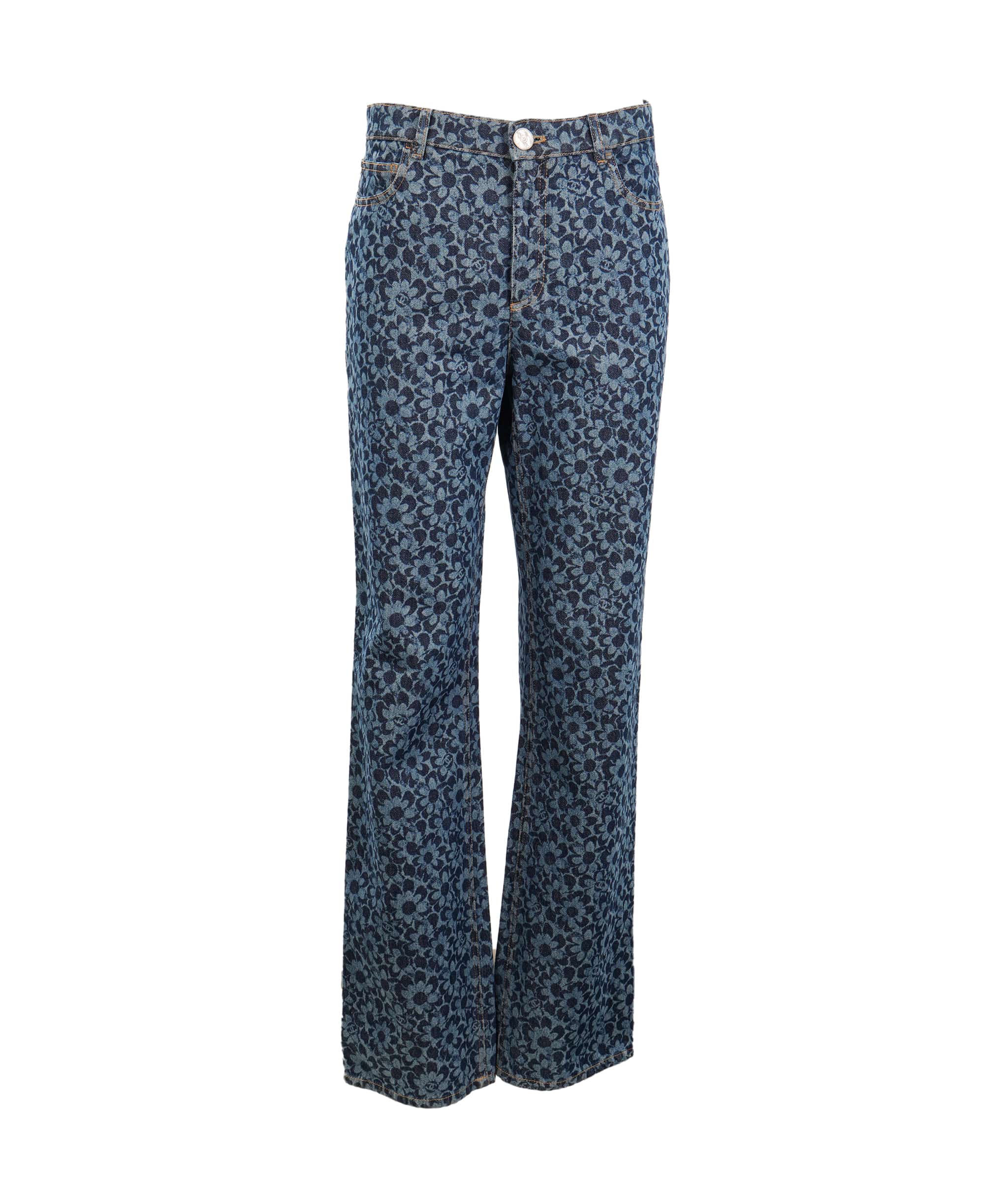 Chanel Chanel 24B Floral Print Denim Jeans Size 40 ALTC1007