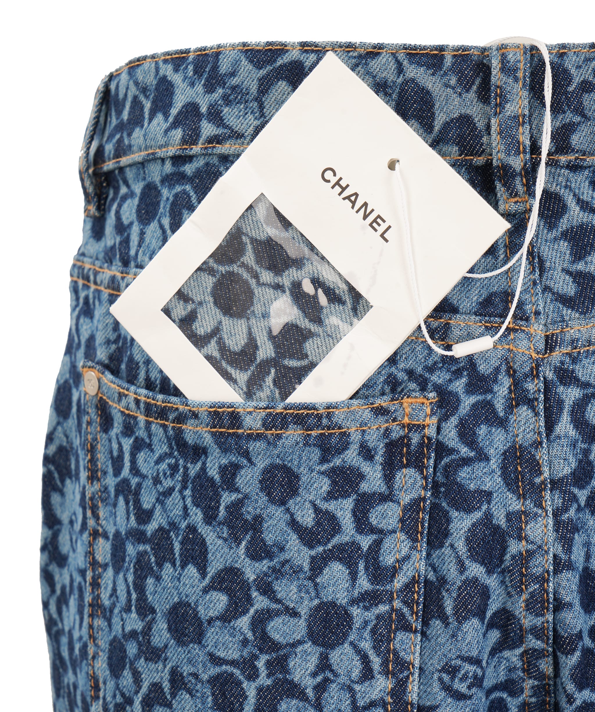 Chanel Chanel 24B Floral Print Denim Jeans Size 40 ALTC1007