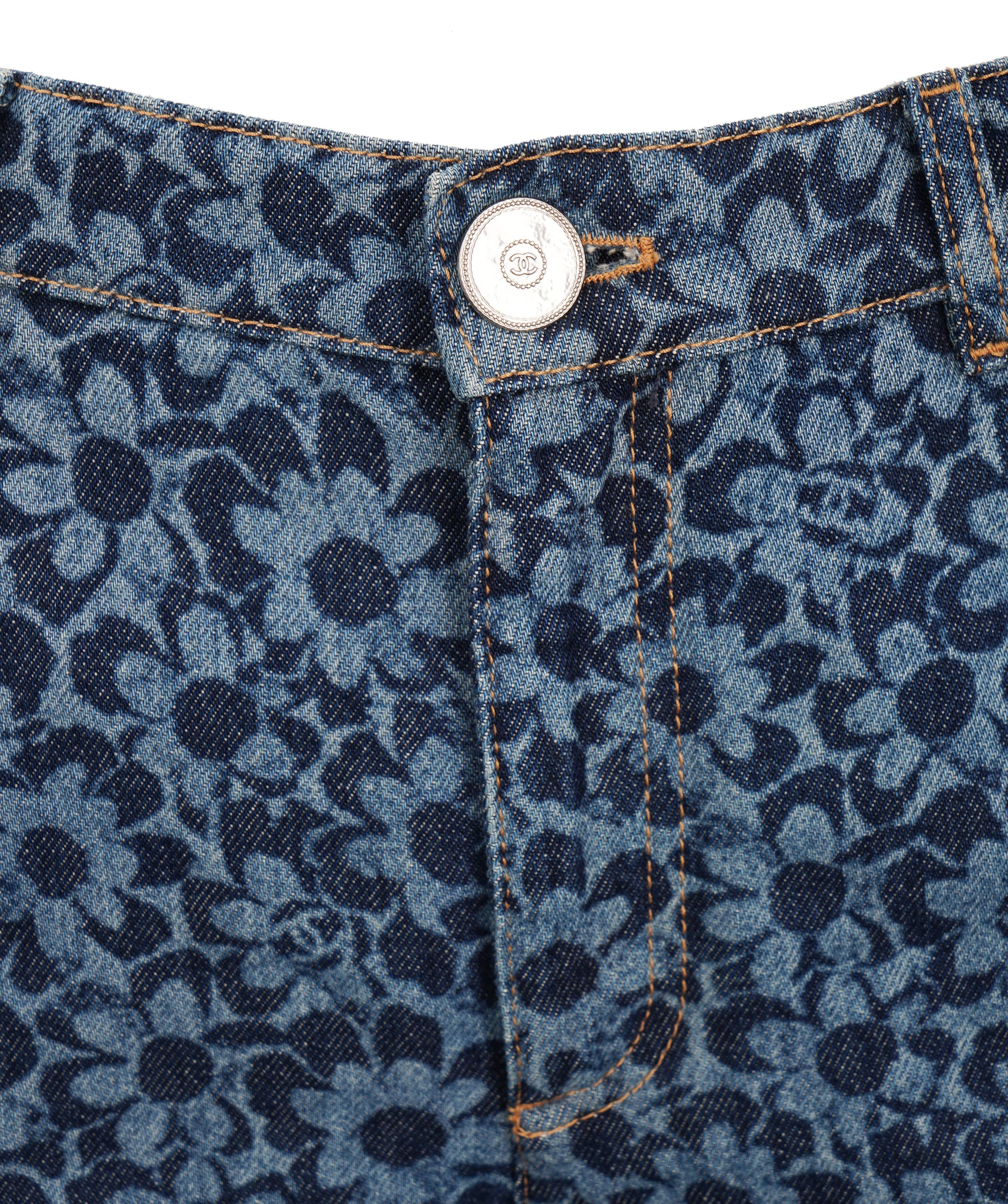 Chanel Chanel 24B Floral Print Denim Jeans Size 40 ALTC1007