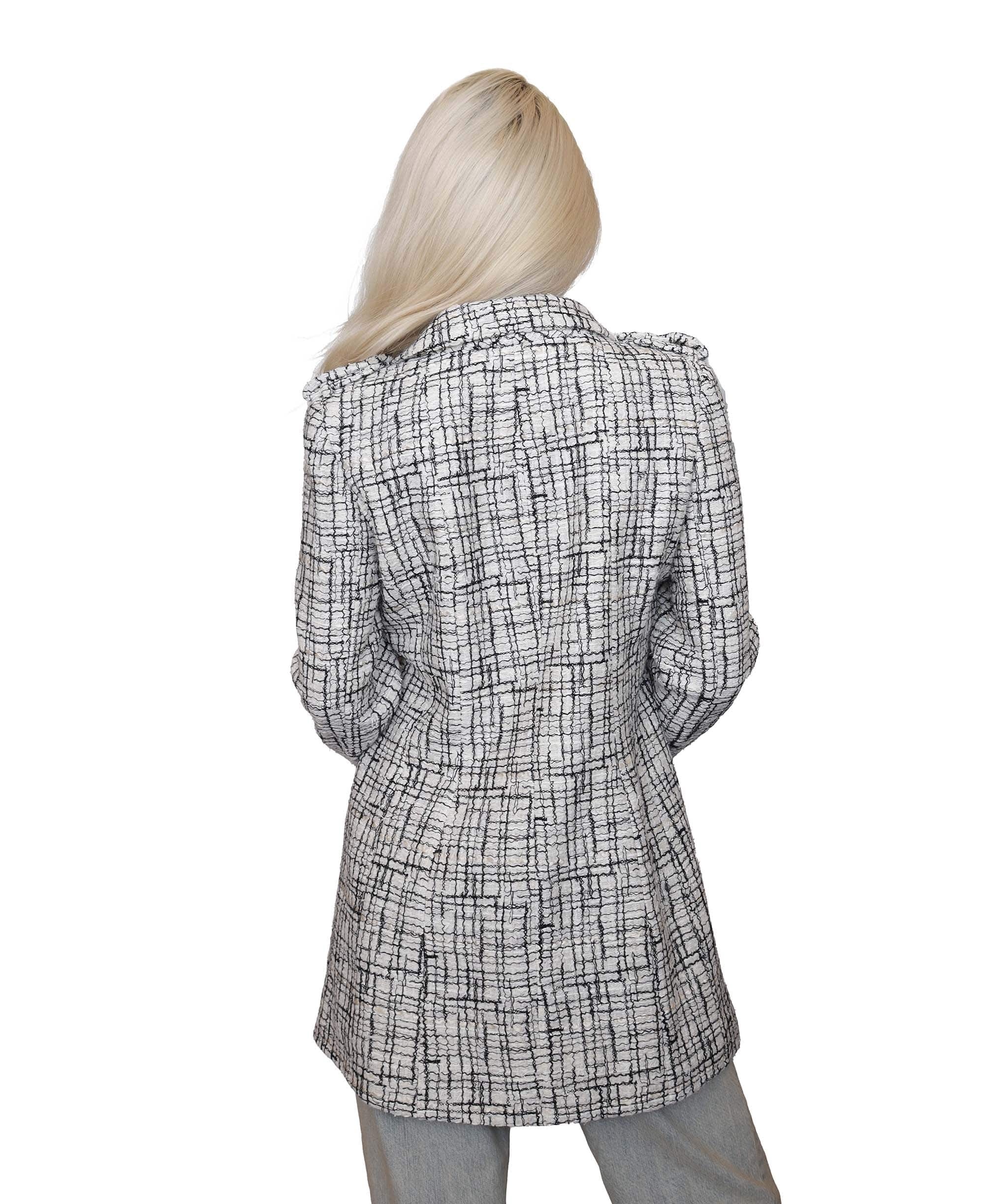 Chanel Chanel Black and White Tweed Coat - AGC1780