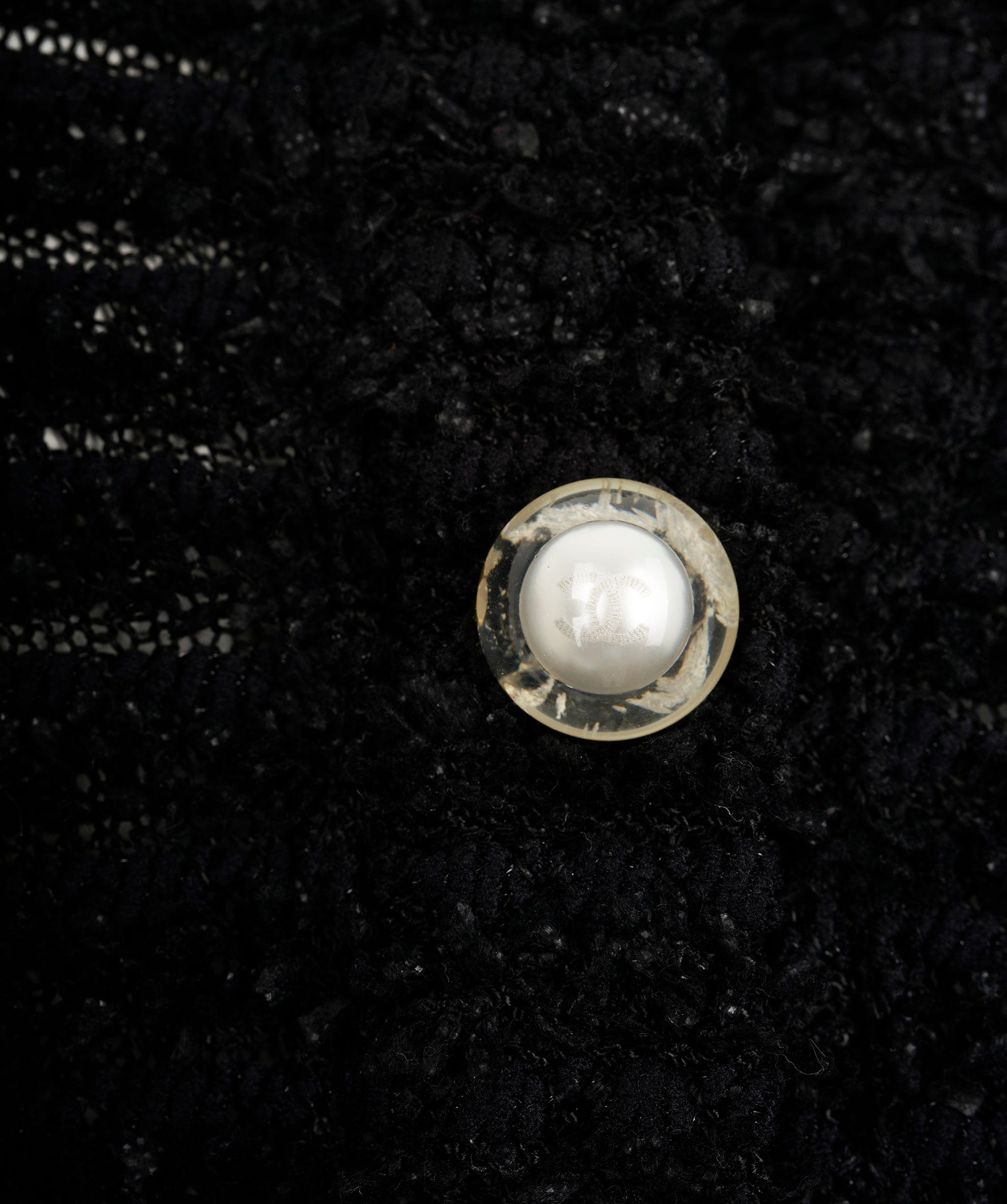 Chanel Chanel black boucle tank top with pearl buttons AVC2119