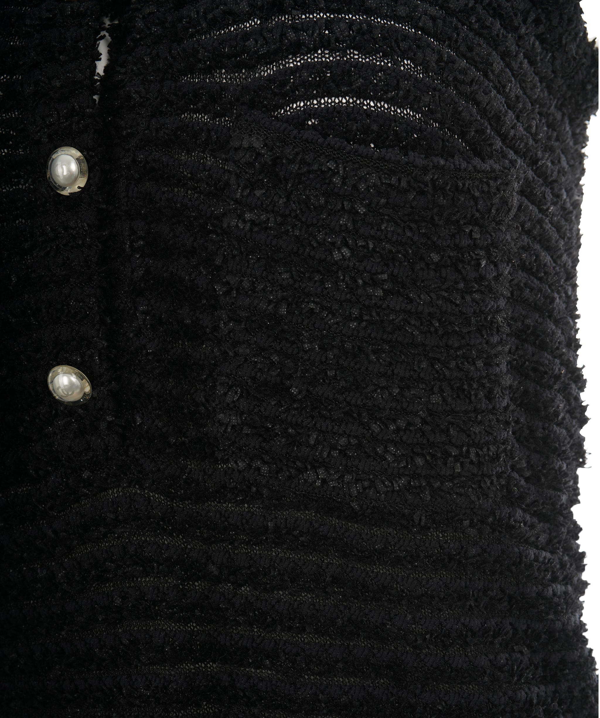 Chanel Chanel black boucle tank top with pearl buttons AVC2119