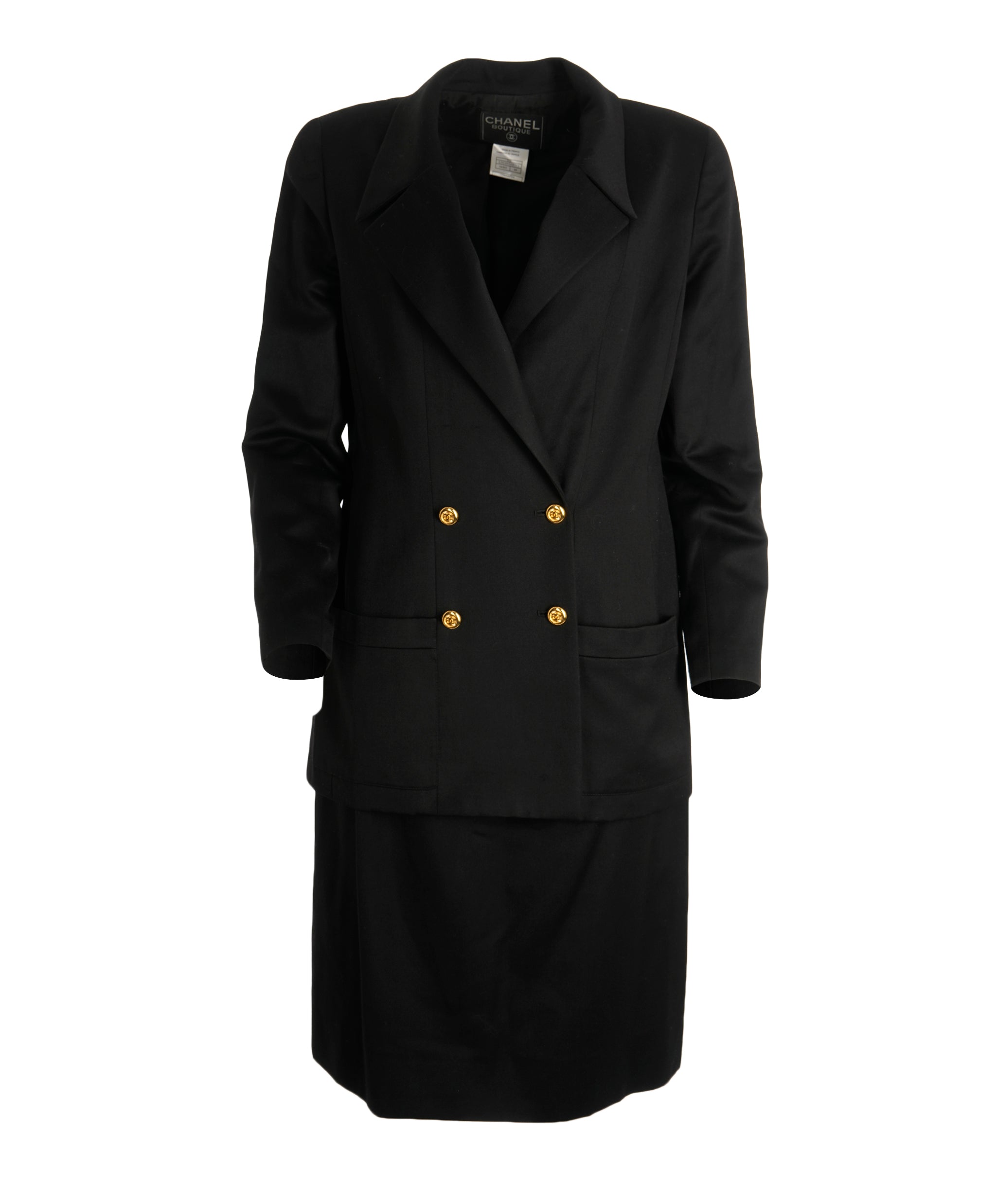 Chanel Chanel Black CC Button Vintage Suit Set ALC2235