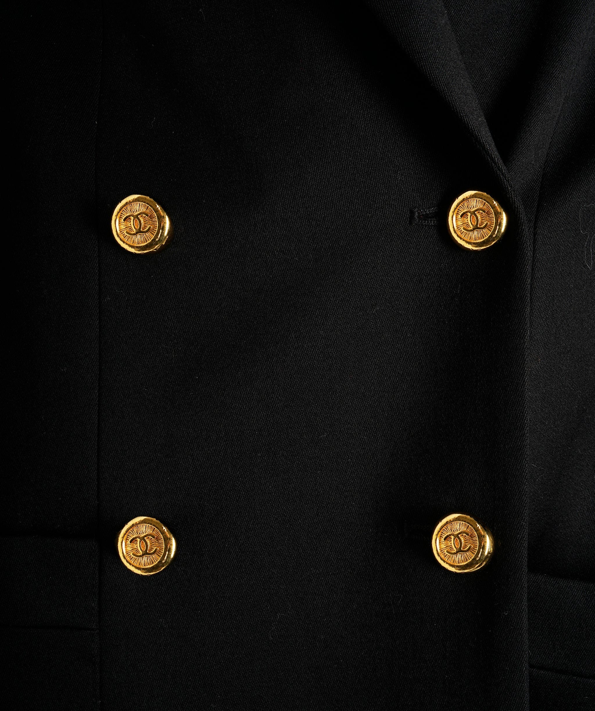 Chanel Chanel Black CC Button Vintage Suit Set ALC2235