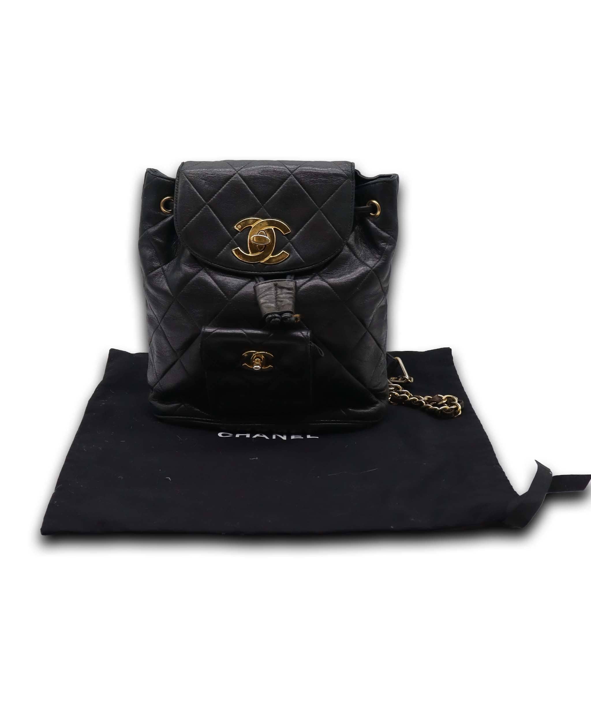 Chanel Chanel Black Lambskin Duma Backback GHW AGC3177