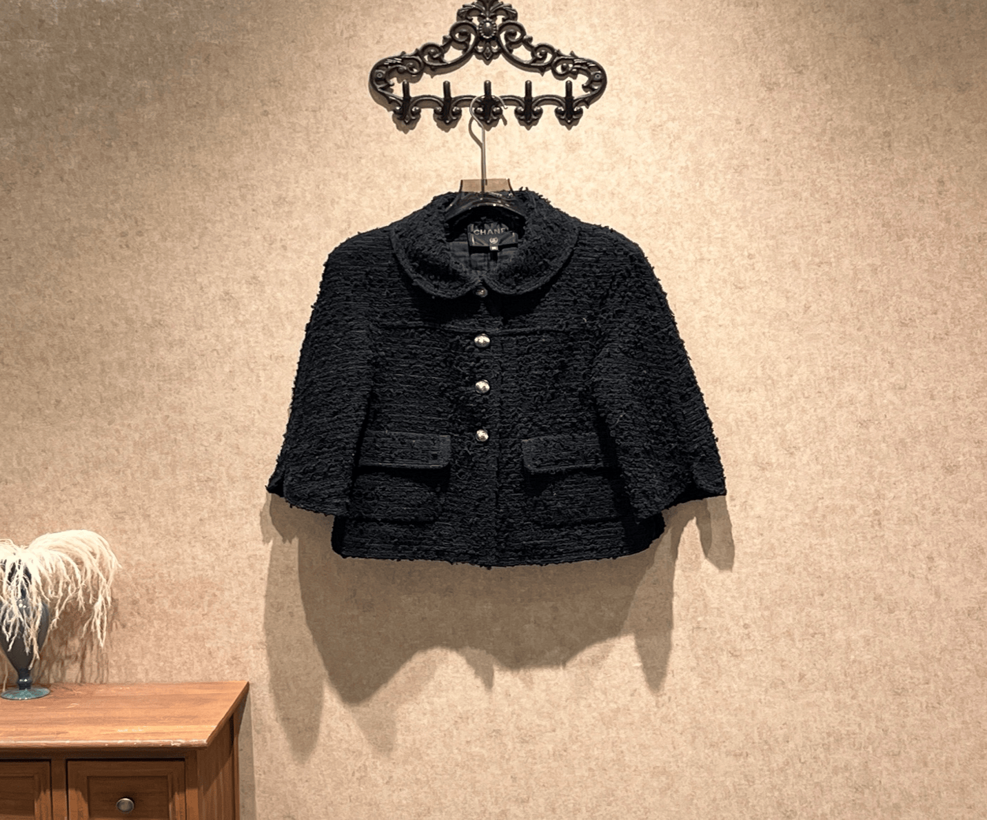 Chanel Chanel Black Tweed Lion-Button Jacket / Size 38 / 99% New / 42465 SGC42465