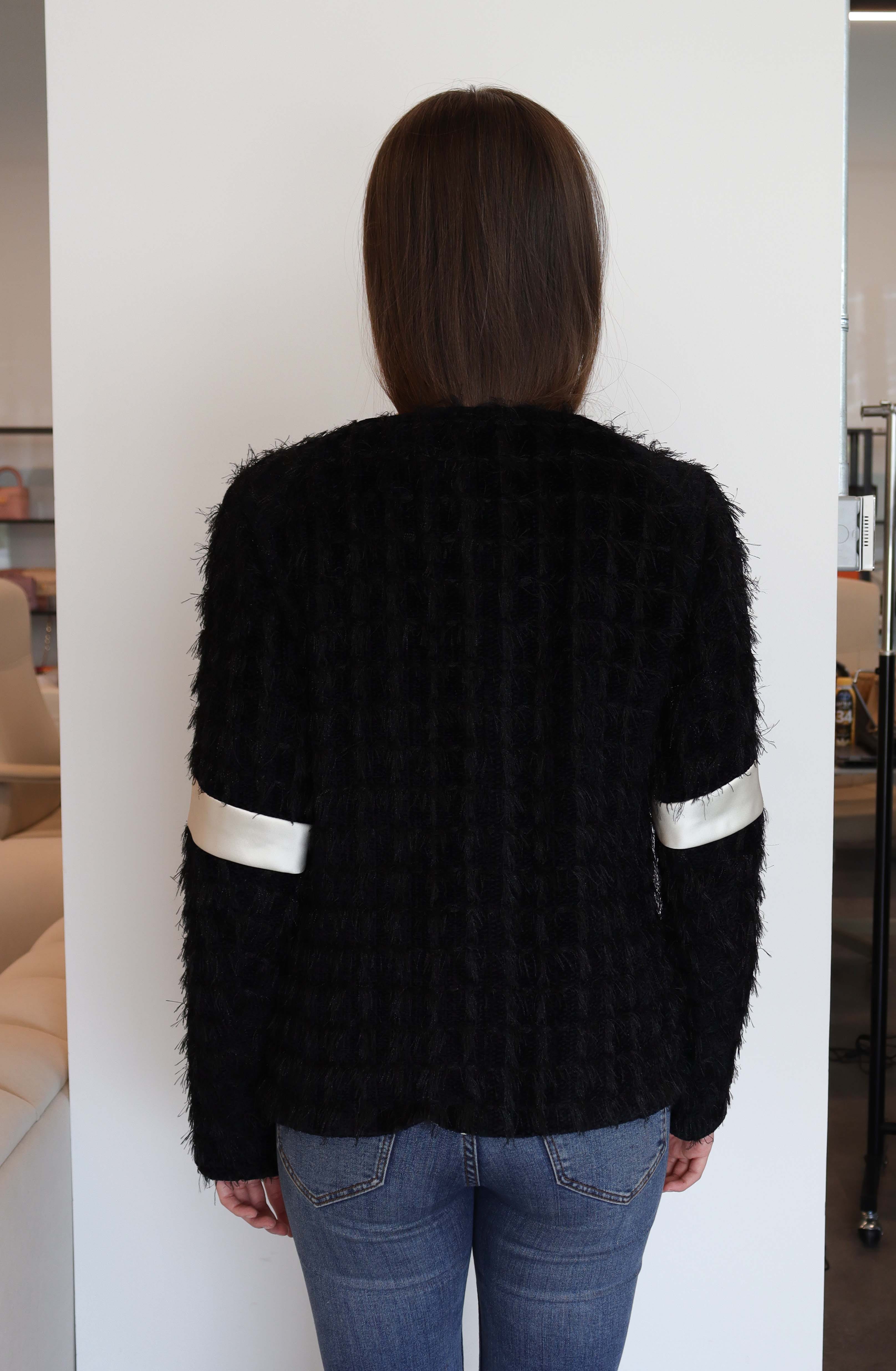 Chanel chanel black white tweed jacket DXBS2459