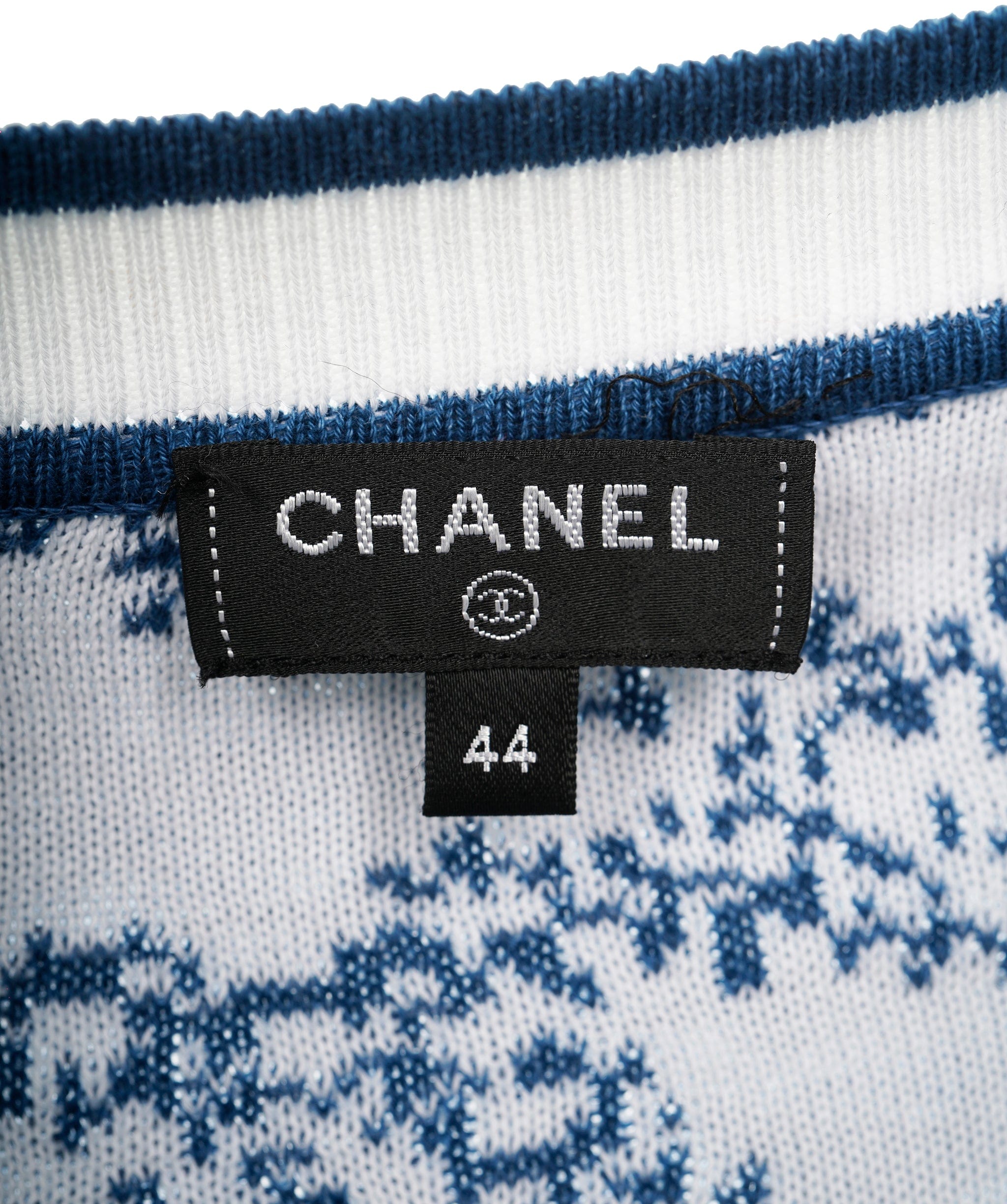 Chanel Chanel blue and white CC cardigan size 44 - AJC0695