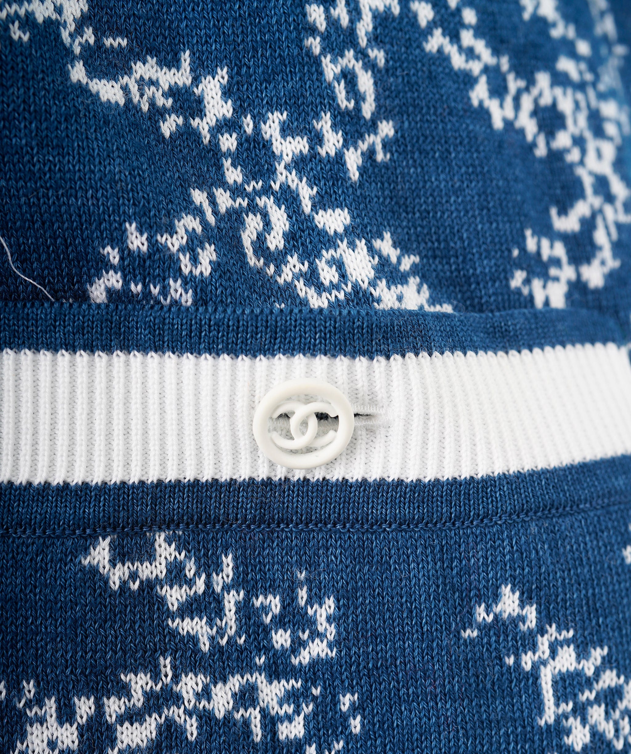 Chanel Chanel blue and white CC cardigan size 44 - AJC0695