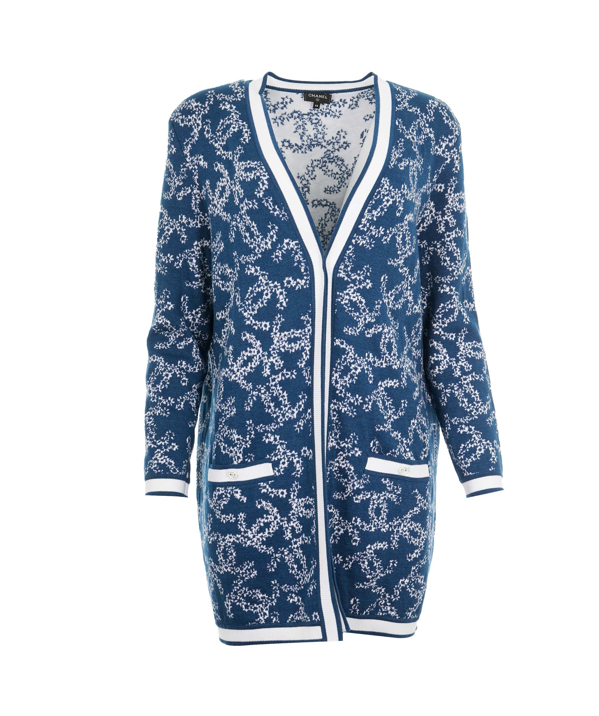 Chanel Chanel blue and white CC cardigan size 44 - AJC0695