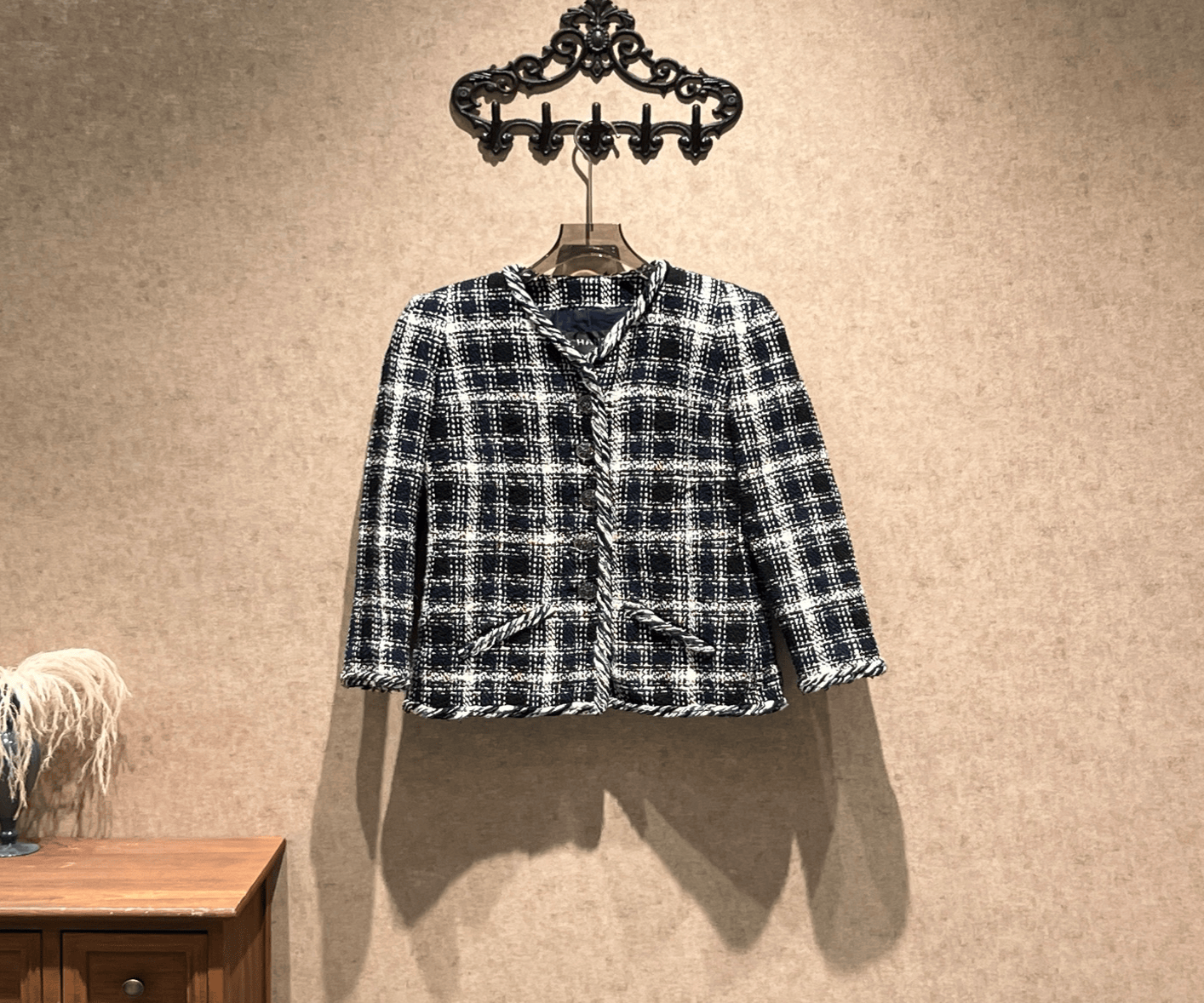 Chanel Chanel Blue Check Tweed Jacket / Size 38 / 99% New / 42449 SGC42449