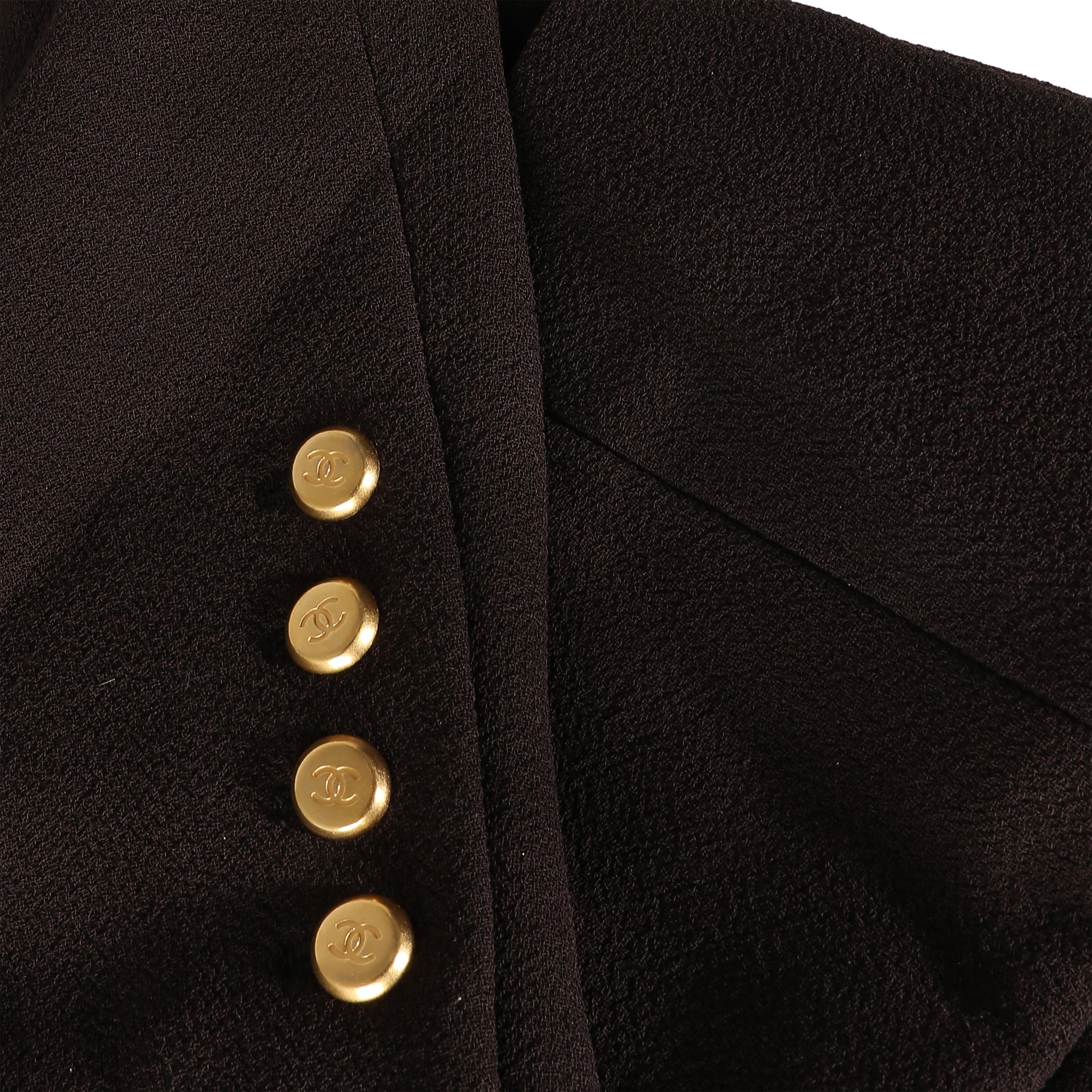 Chanel Chanel brown 96P hook and eye jacket UKC1178