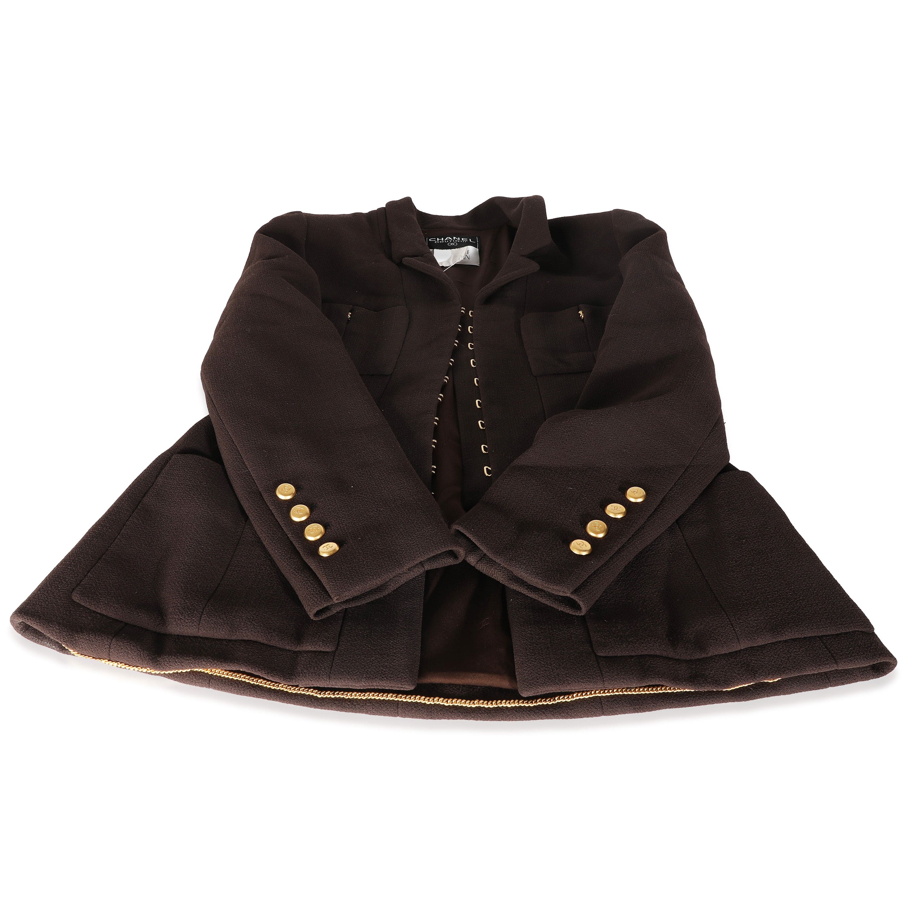 Chanel Chanel brown 96P hook and eye jacket UKC1178