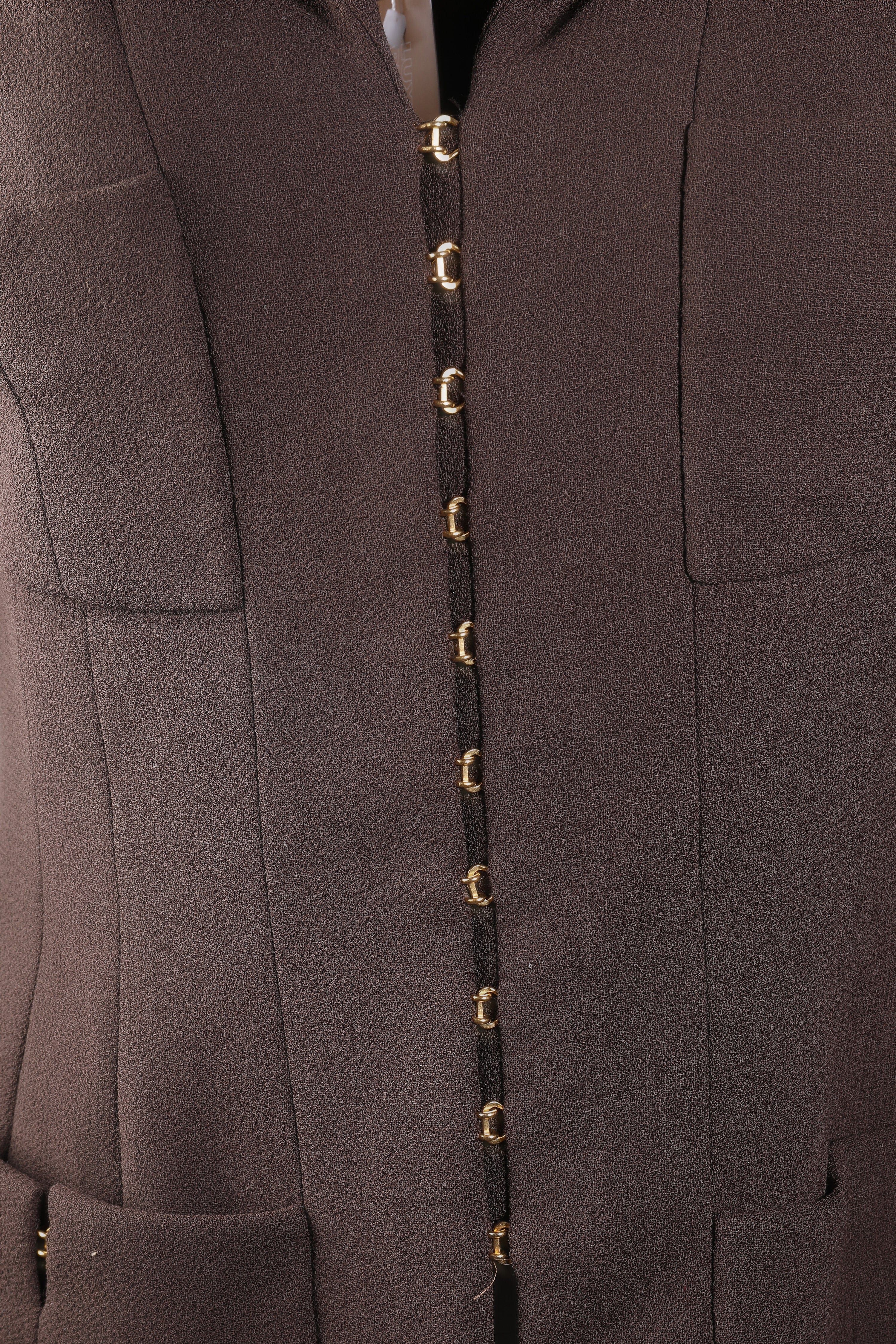 Chanel Chanel brown 96P hook and eye jacket UKC1178