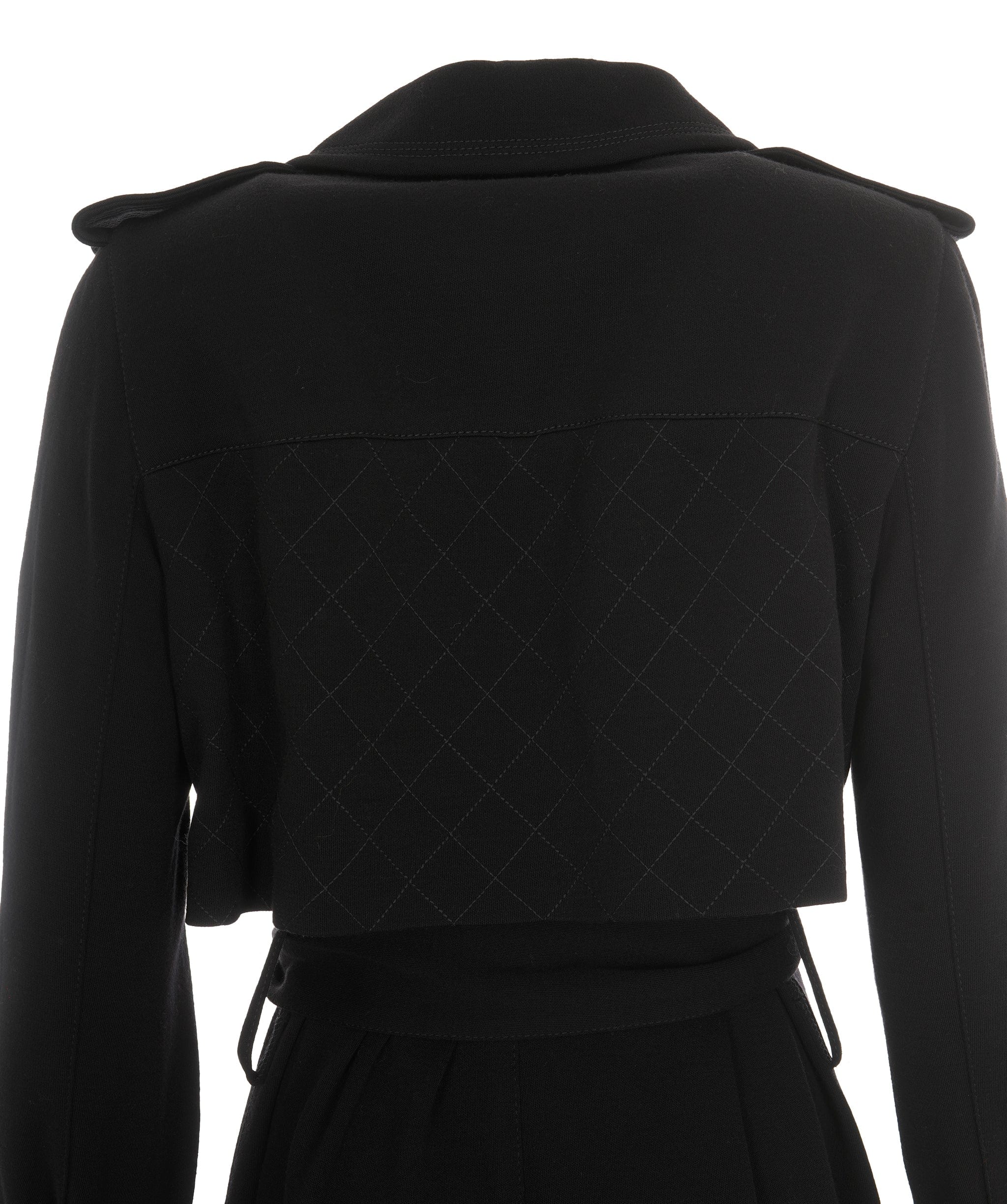 Chanel Chanel CC Black Wool Longline Trench Coat ALC2652