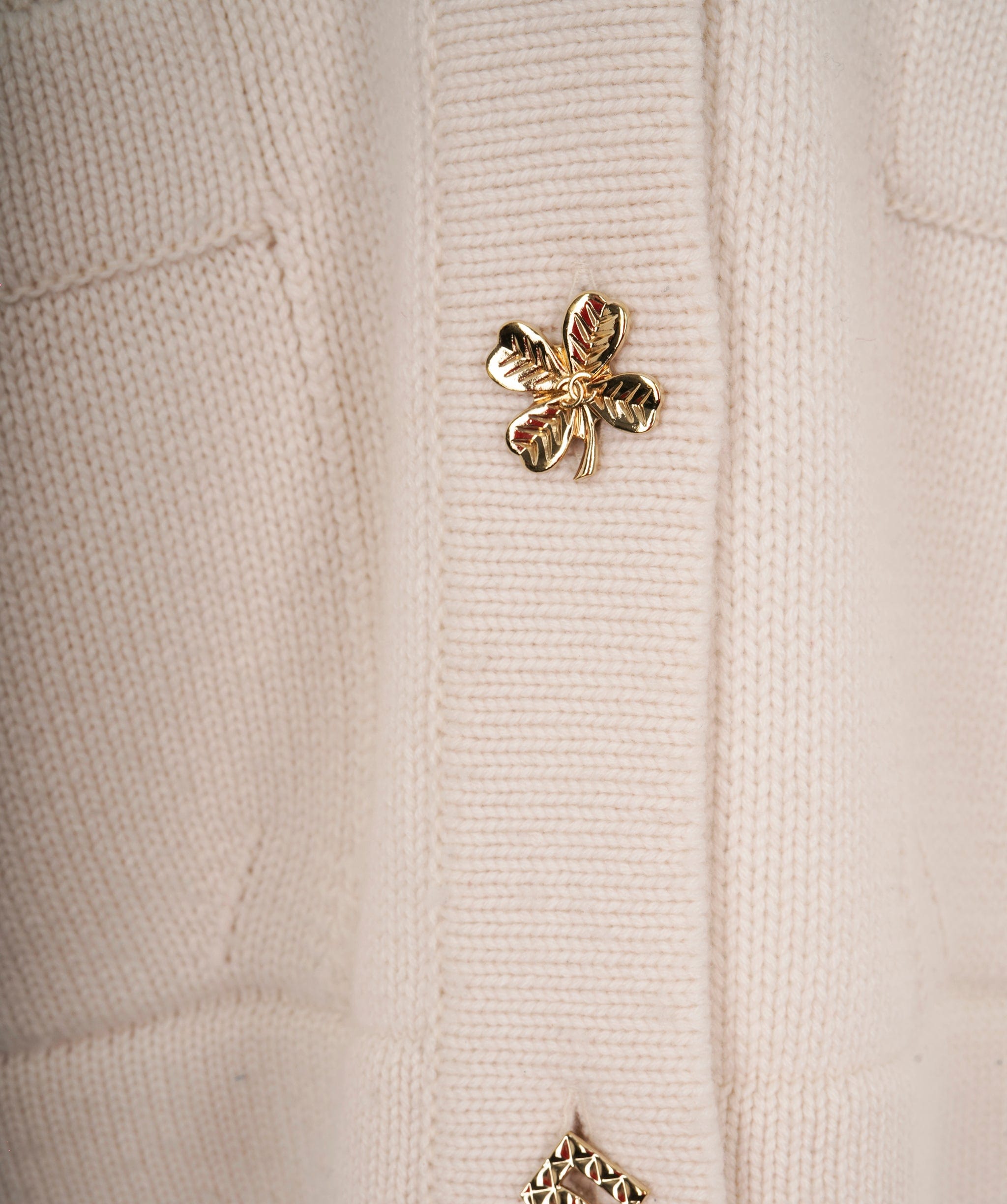 Chanel Chanel Cream Caridgan with Gold Buttons, Size 42 ALC2331