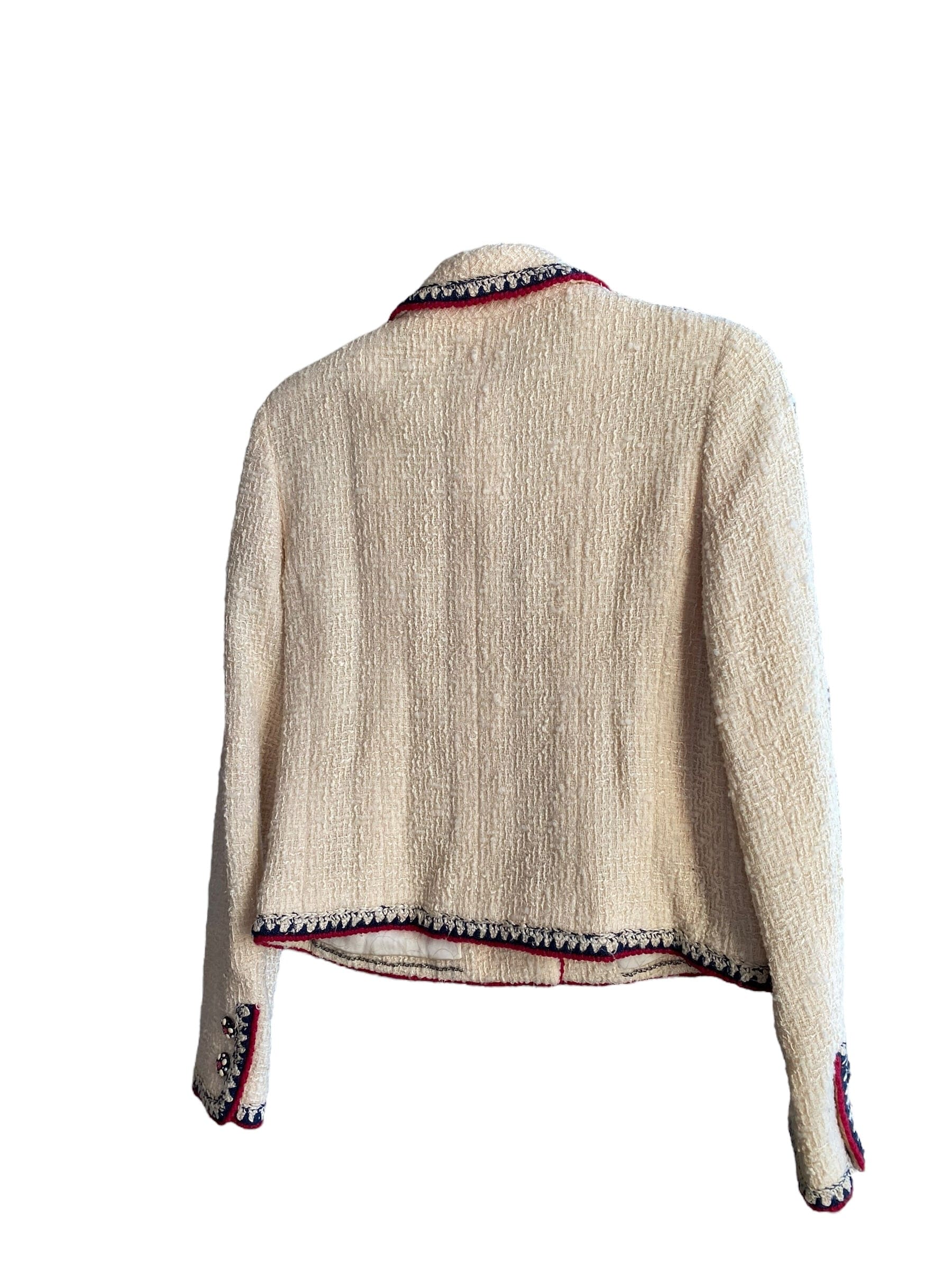 Chanel Chanel Cream Tweed Jacket with Navy & Red Trim from 06A Metiers D'art Collection DXBK0208
