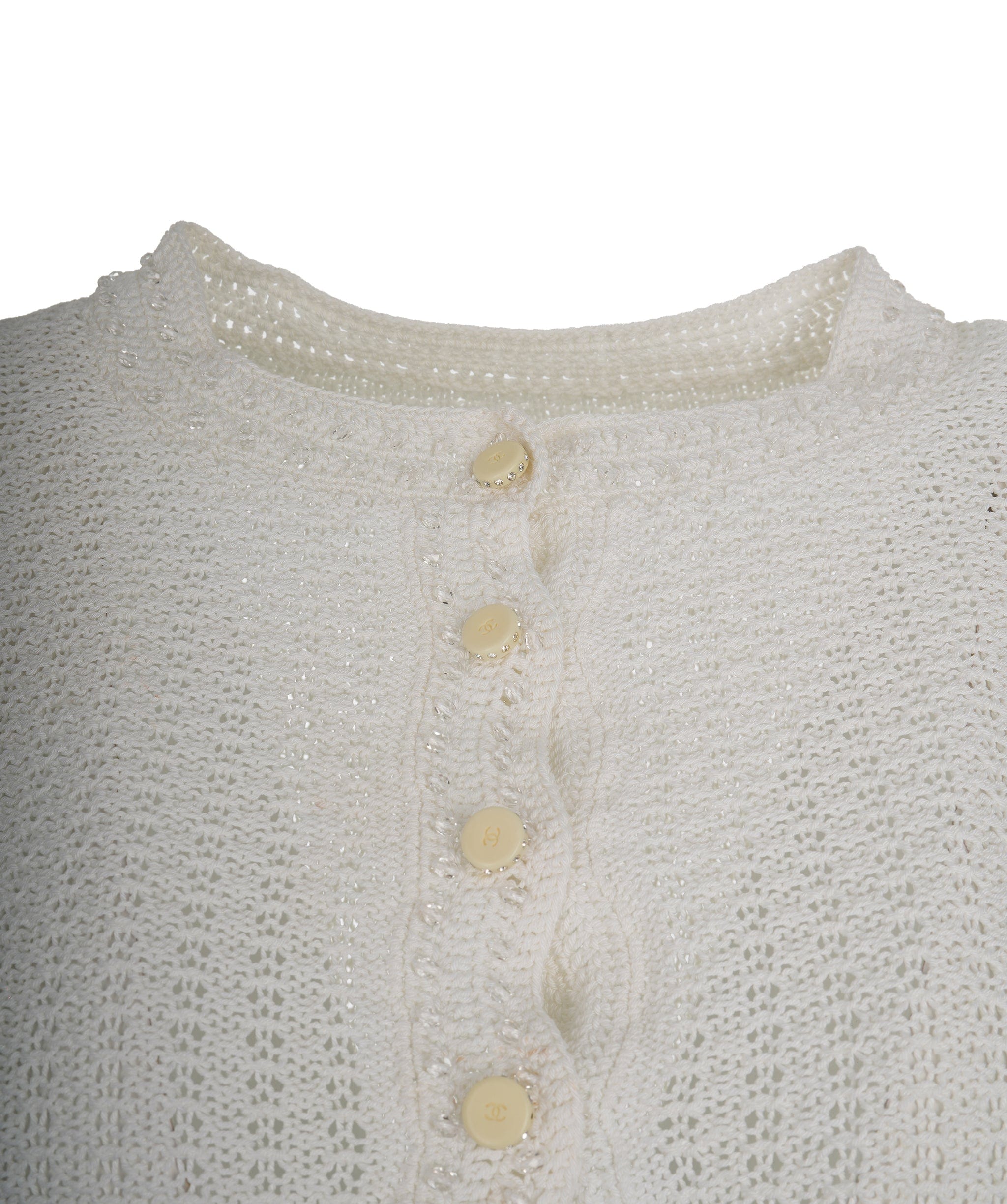 Chanel Chanel Knit Cream Detail CC Top 36/38 ALC1489