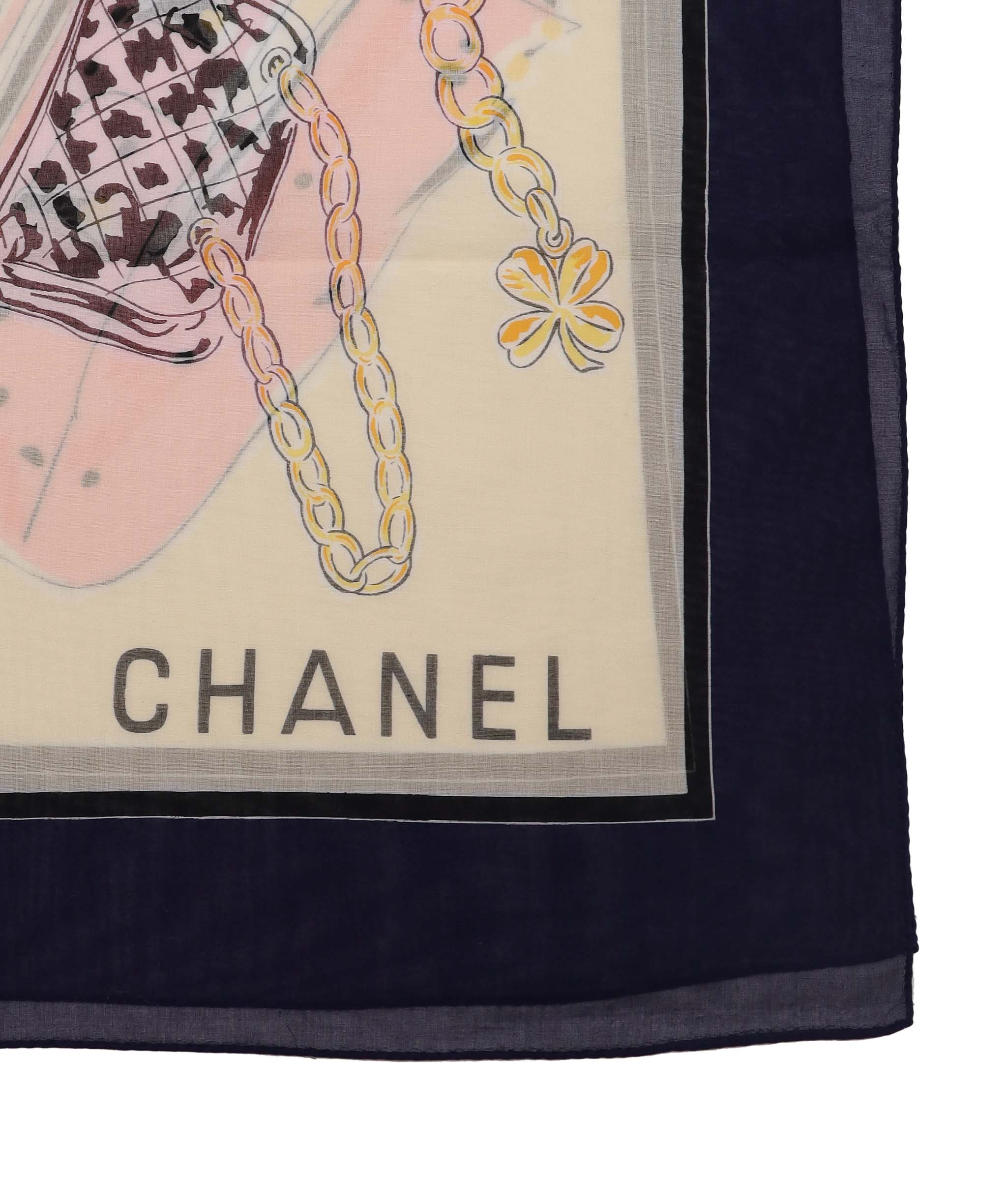 Chanel Chanel Logo Accesory Print Wrap Scarfy Ivory DXBS4322