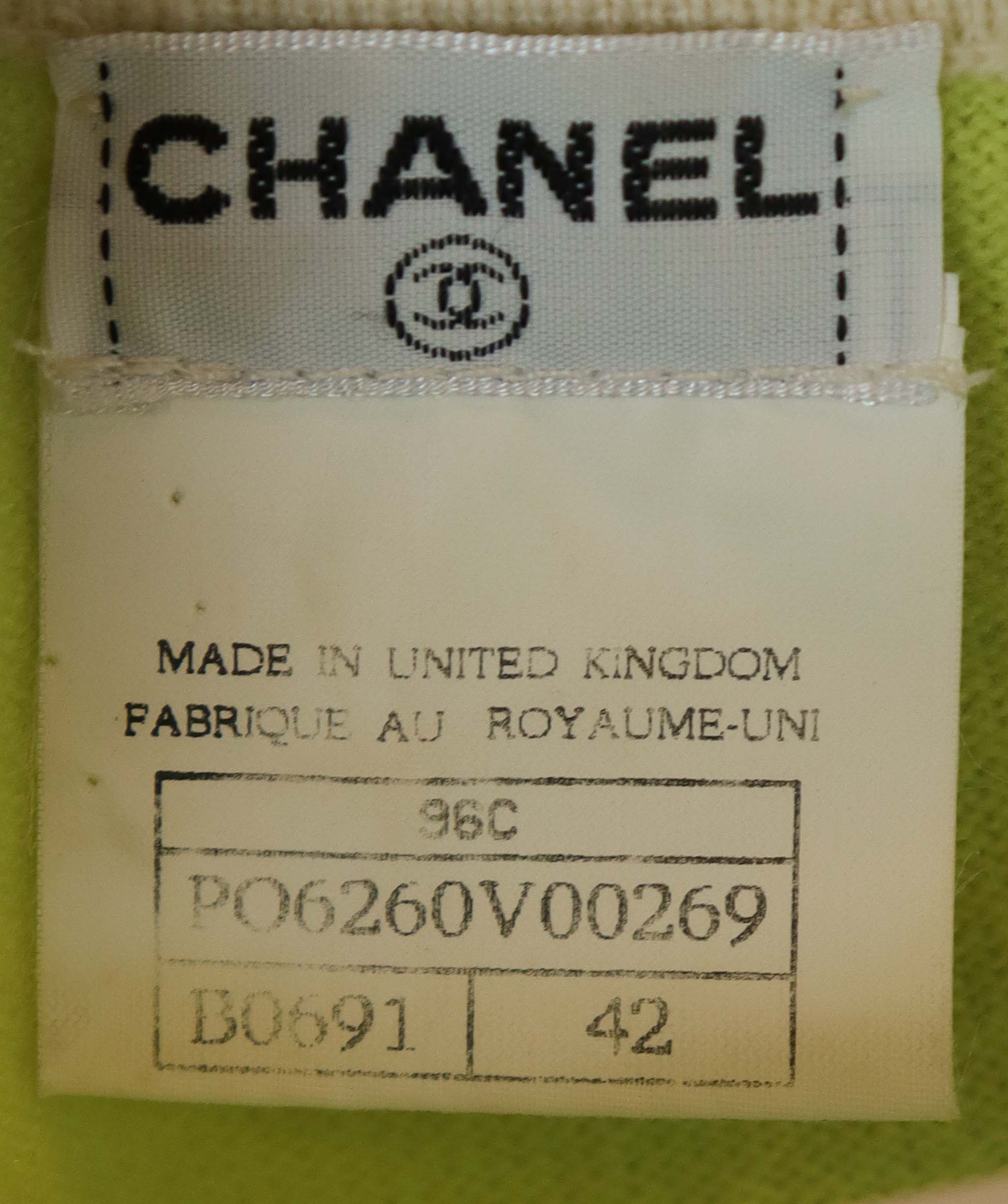 Chanel Chanel Logo Sleeveless Knit Top Light Green DXBS4309