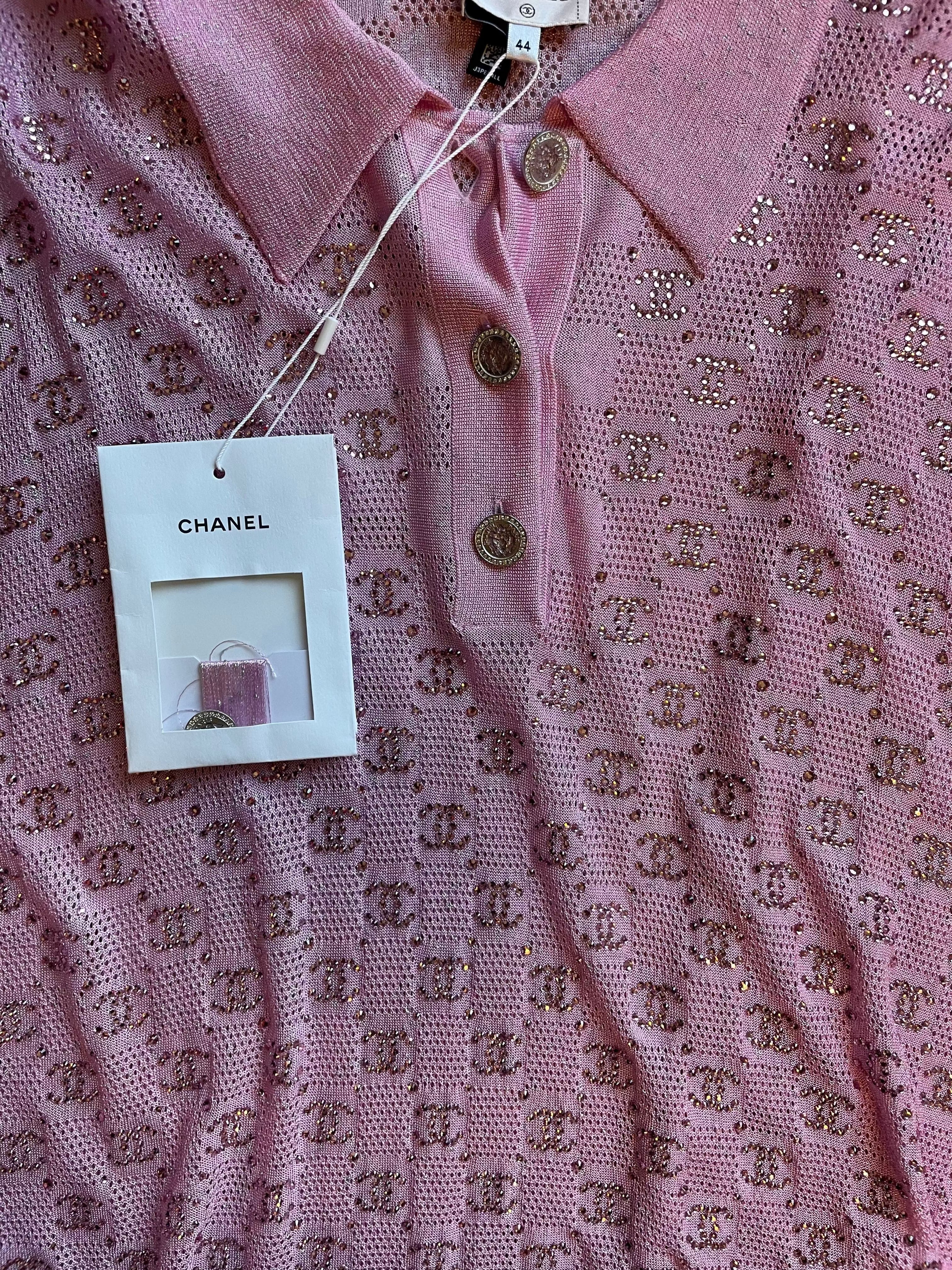 Chanel Chanel Logomani Glitter CC polo Shirt/Dress DXBK0511