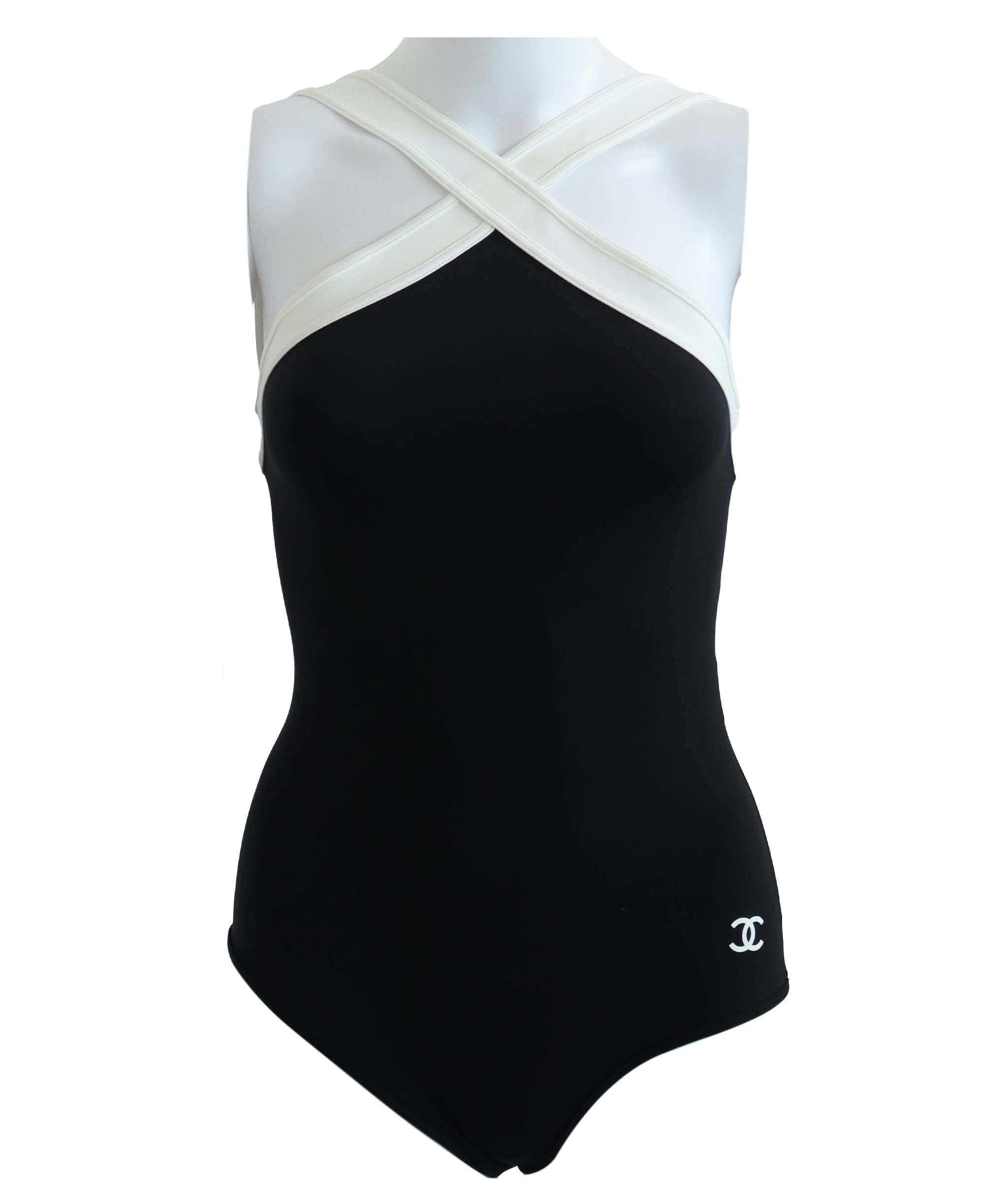Chanel CHANEL ONE PIECE SWIMSUIT BLACK/WHITE SIZE 36 ASC7323