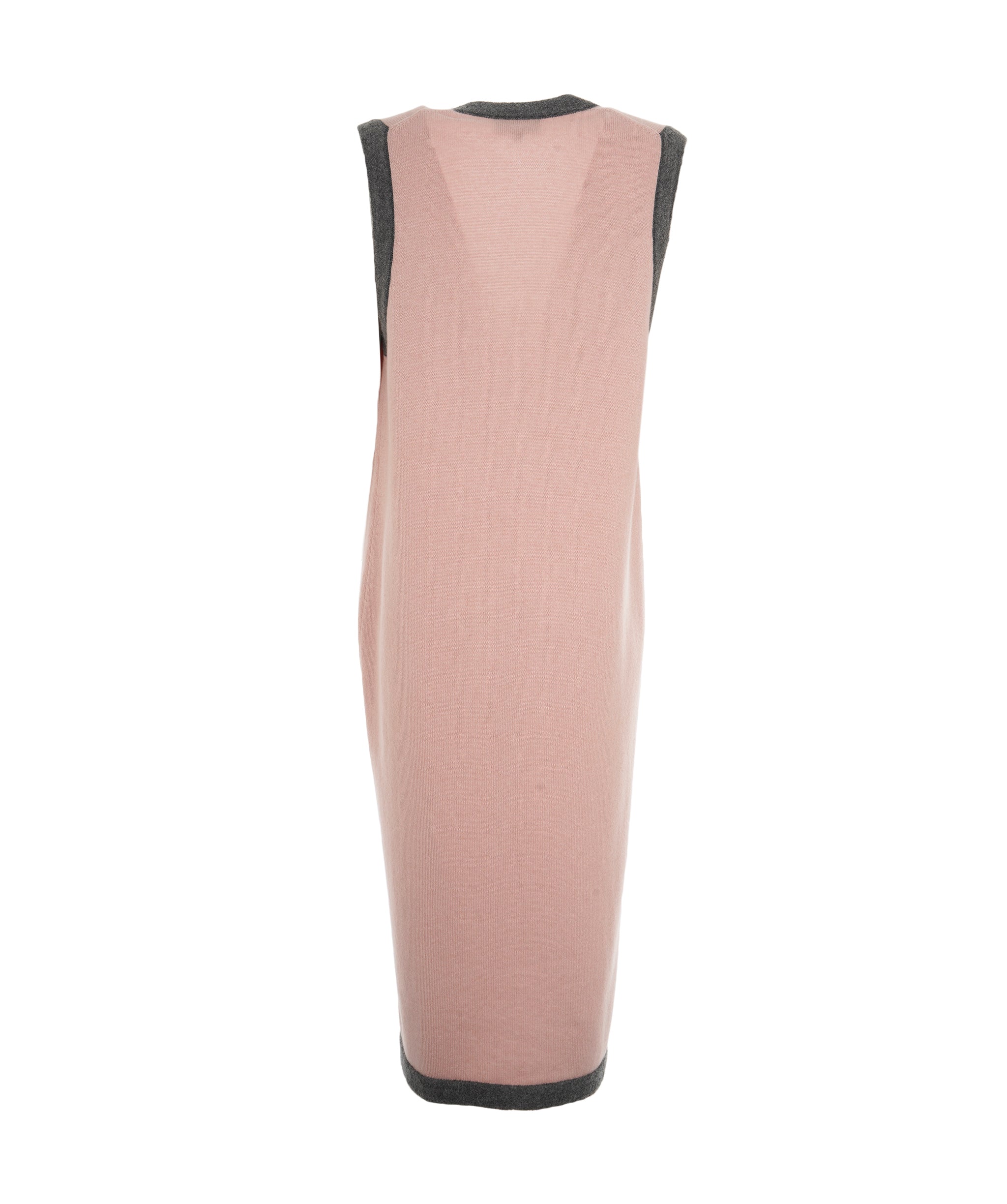 Chanel Chanel Pink and Grey Cashmere long waistcoat, size 48 ALC2340