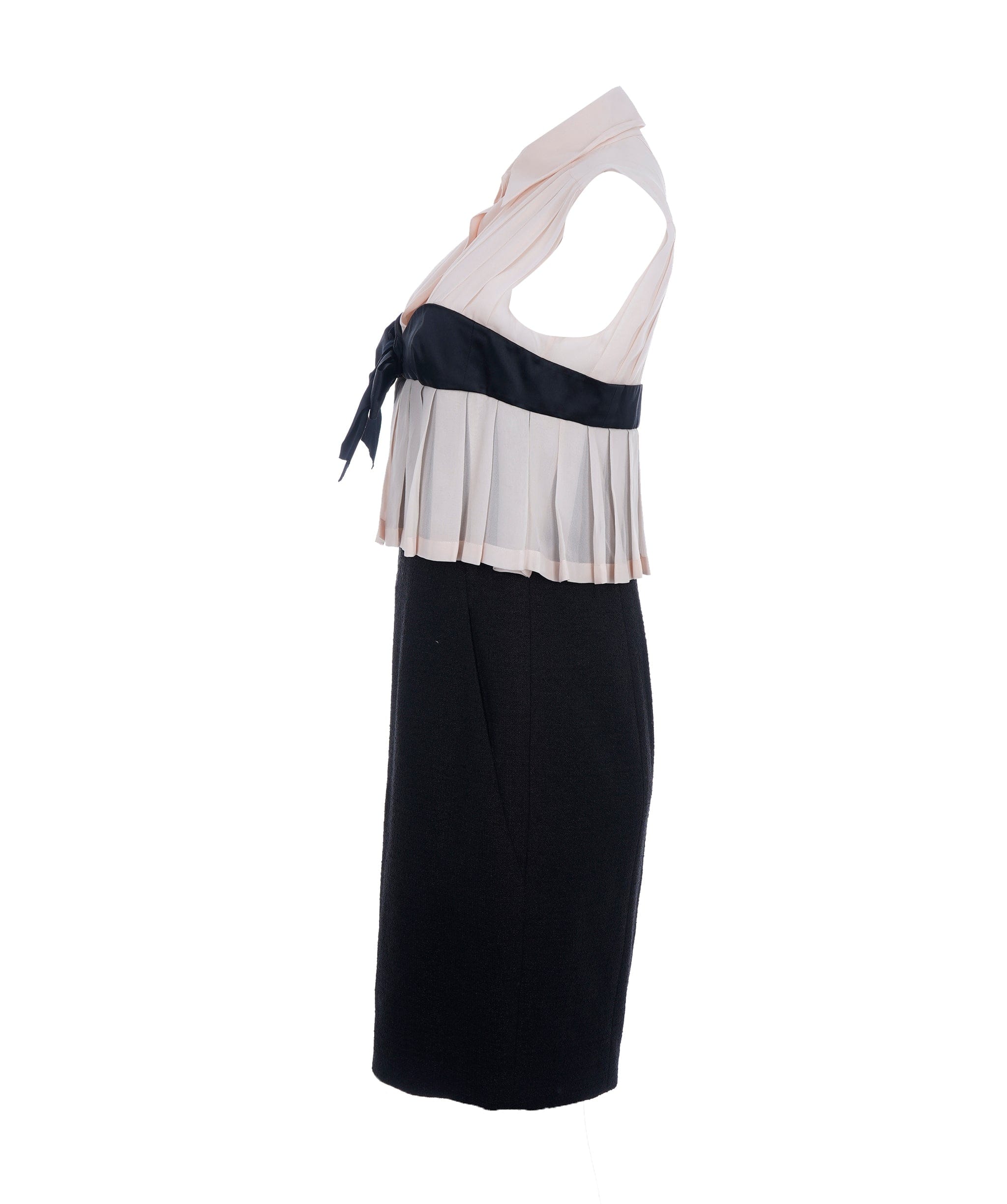 Chanel Chanel Pink Silk Bow Ruched Pleated Dress ALC2683