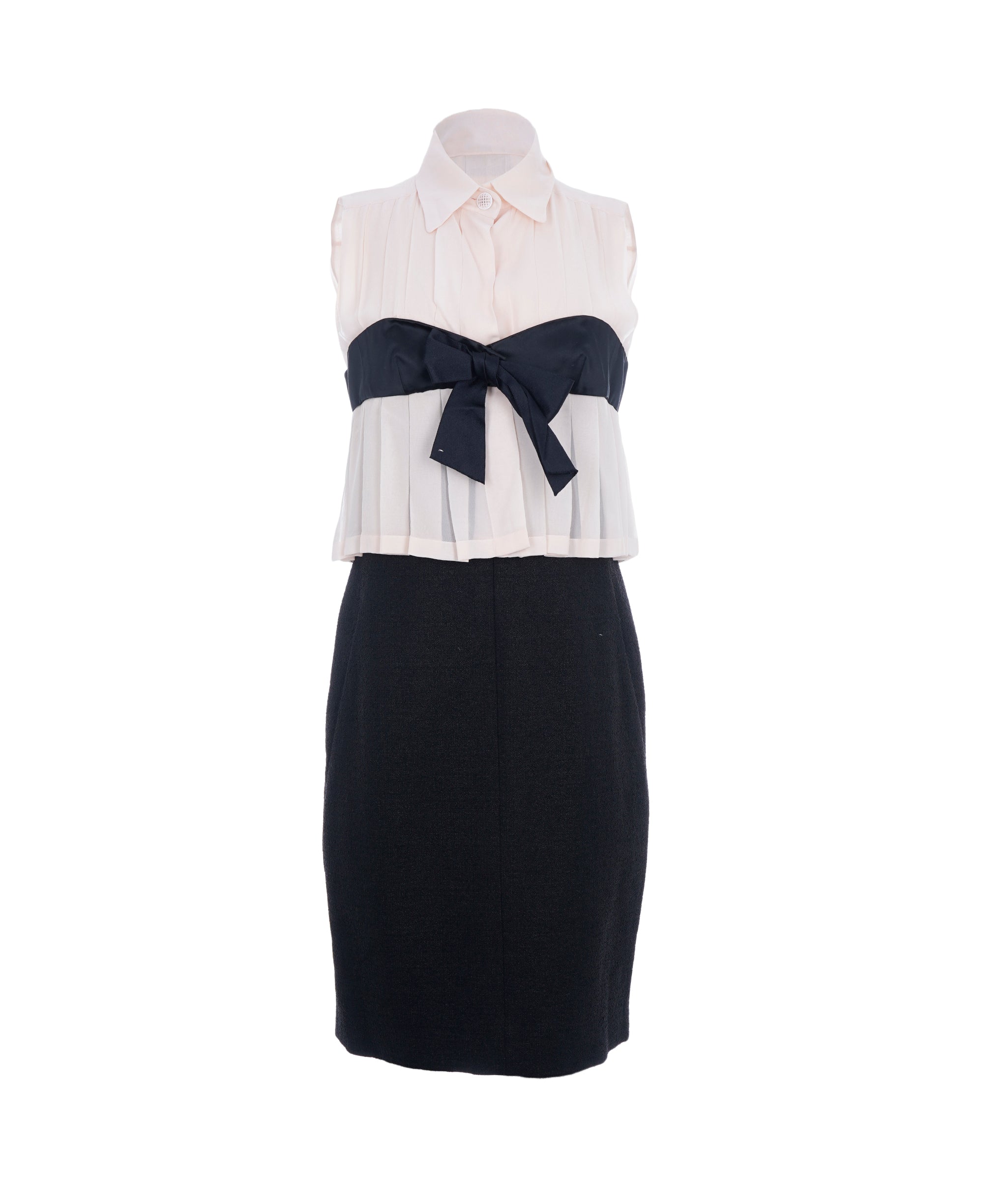 Chanel Chanel Pink Silk Bow Ruched Pleated Dress ALC2683