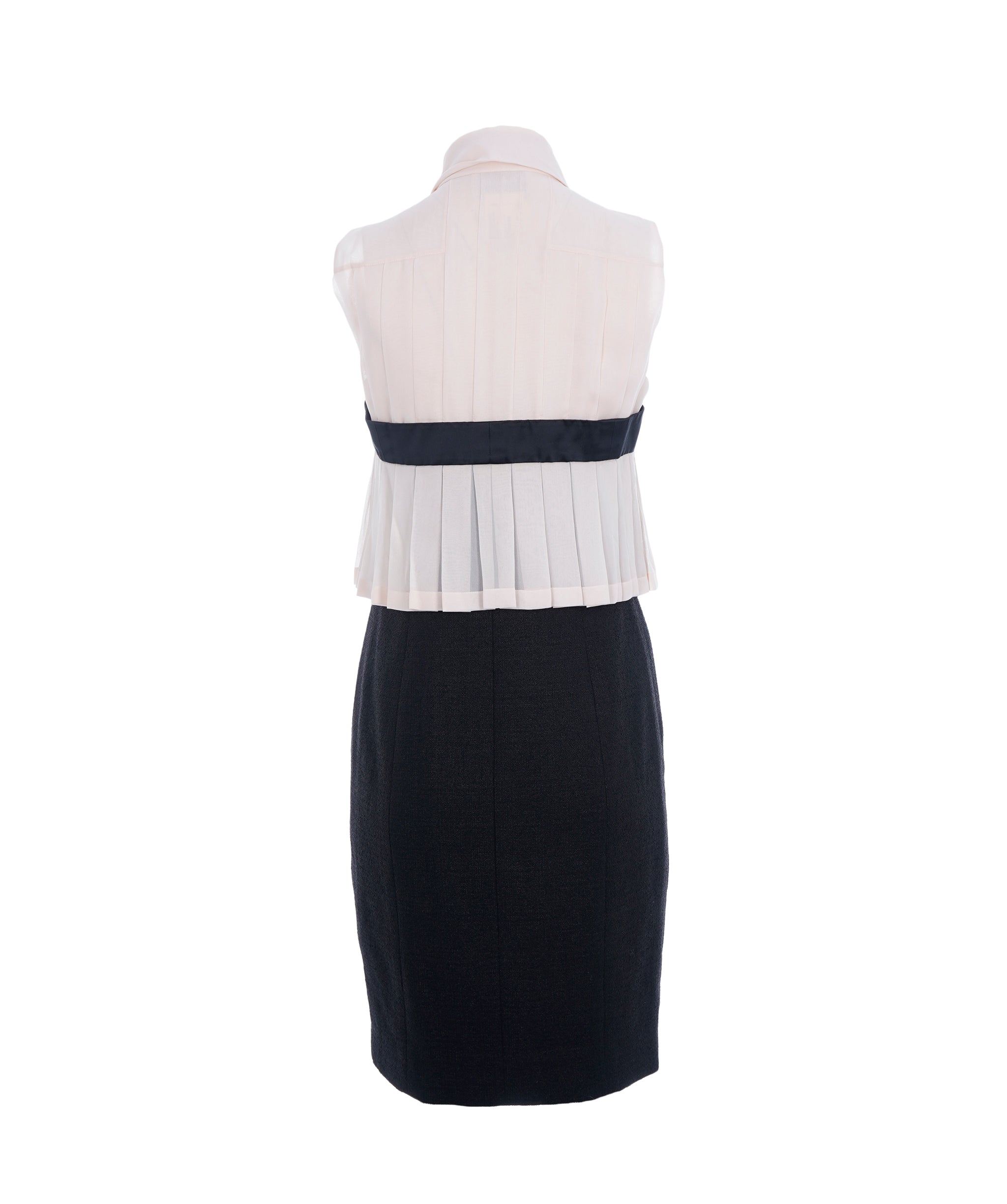 Chanel Chanel Pink Silk Bow Ruched Pleated Dress ALC2683