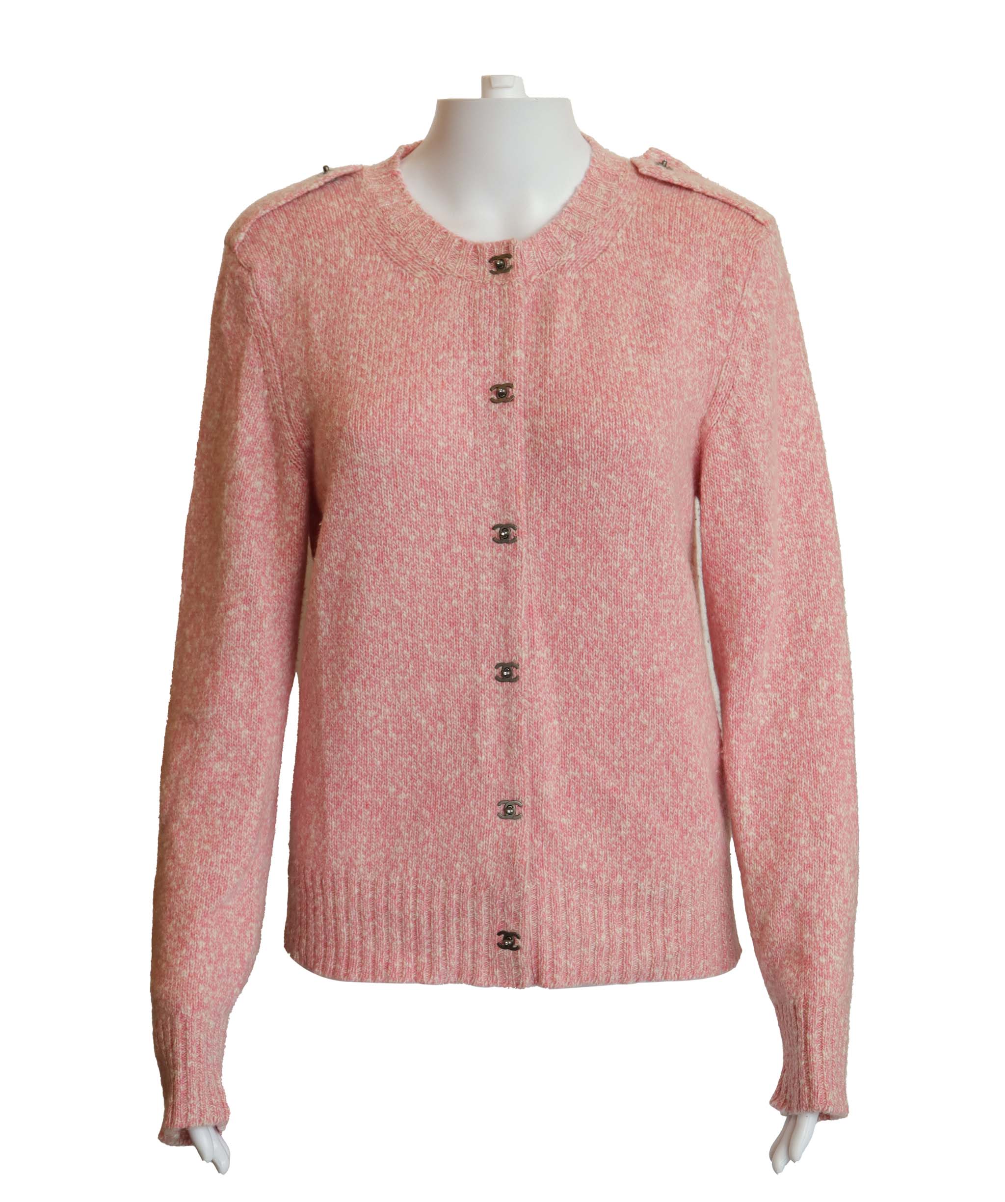 Chanel CHANEL PINK TURNLOCK CC CARDIGAN DXBK0302