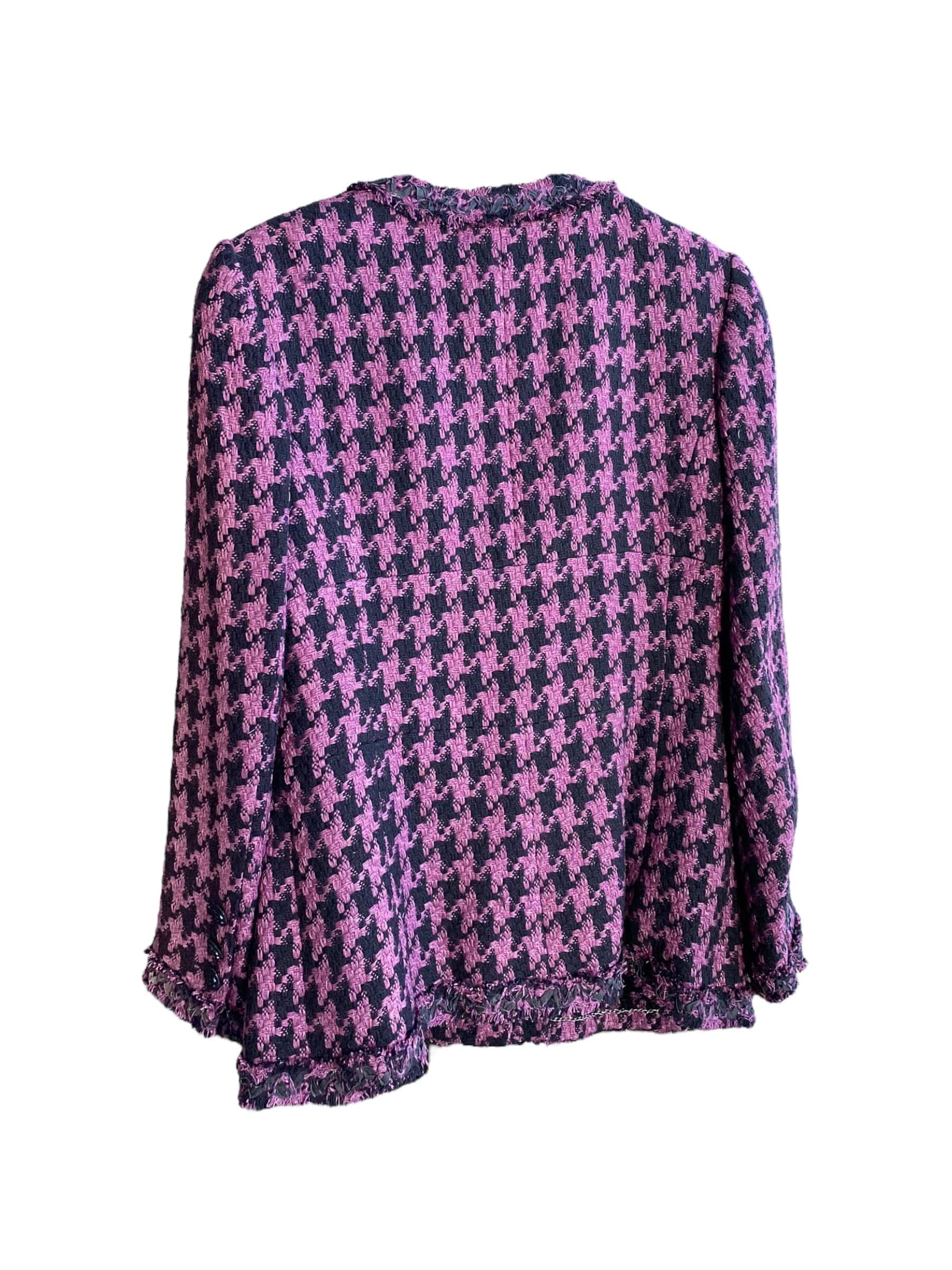 Chanel Chanel purple houndstooth tweed jacket DXBK0204