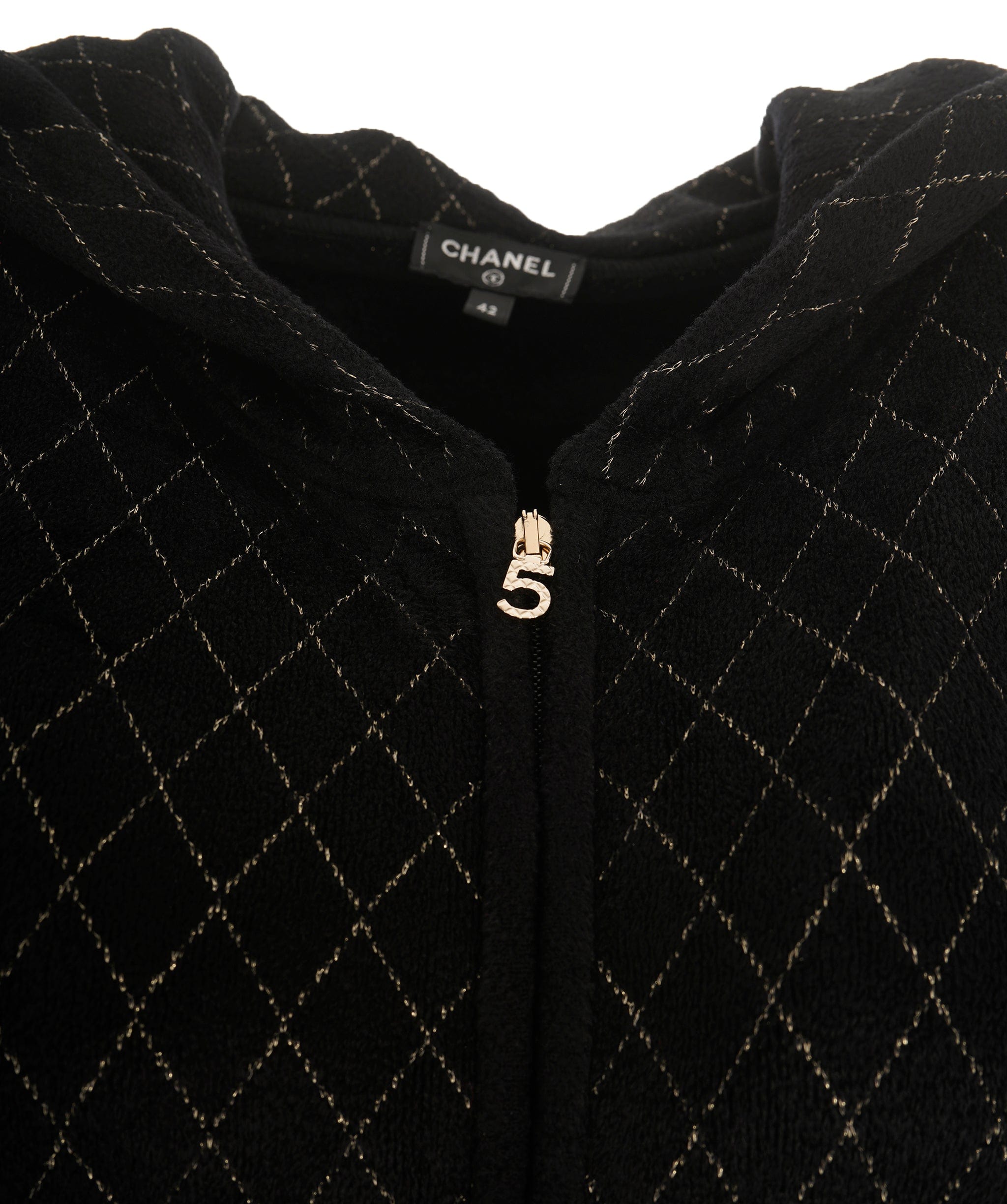 Chanel Chanel Quilted No 5 Black Zip Jacket ALC2650