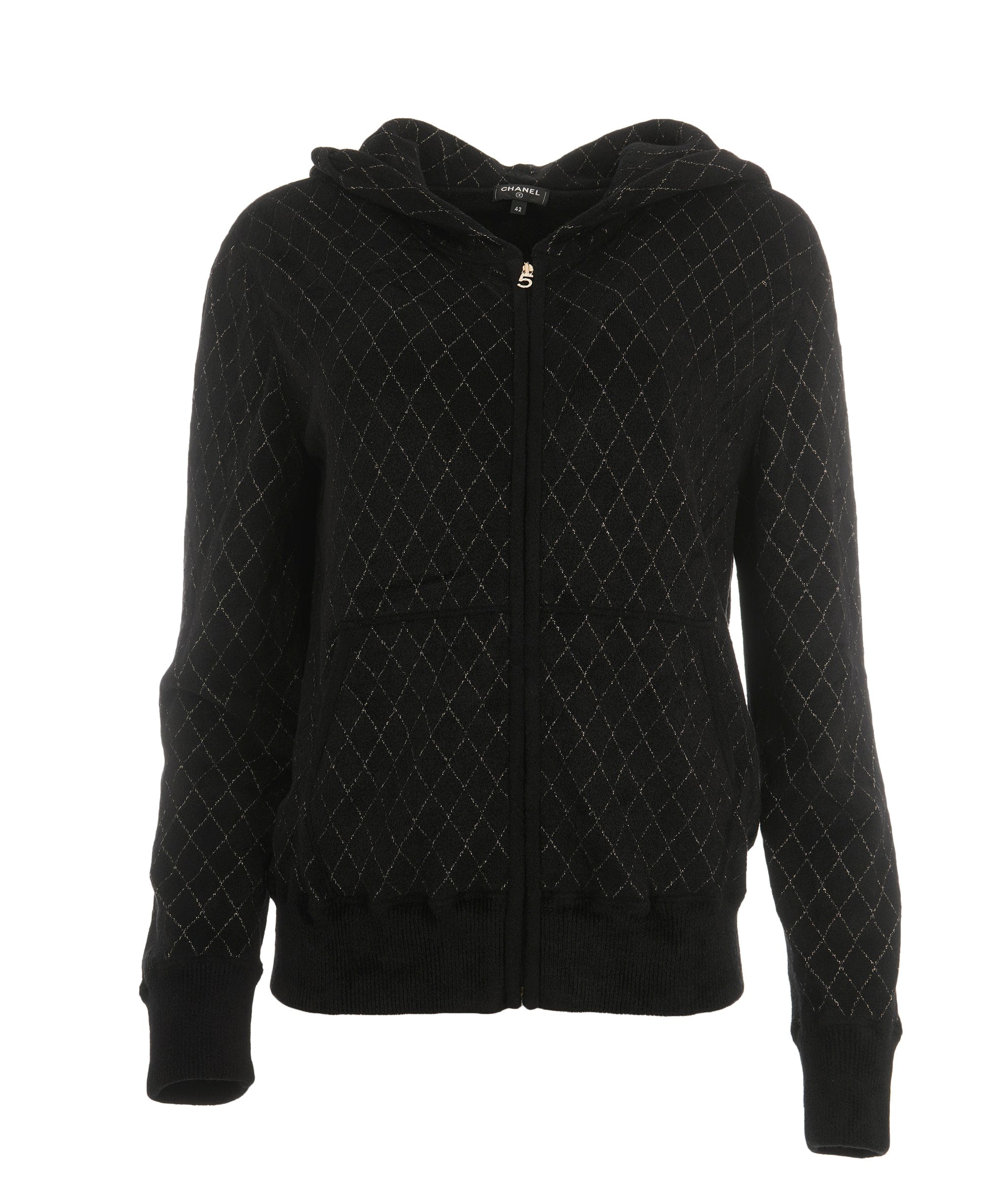 Chanel Chanel Quilted No 5 Black Zip Jacket ALC2650