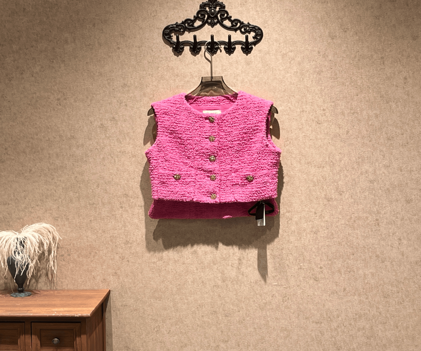 Chanel Chanel rose pink tweed vest / size 40 / 99% new / 42441 SGC42441