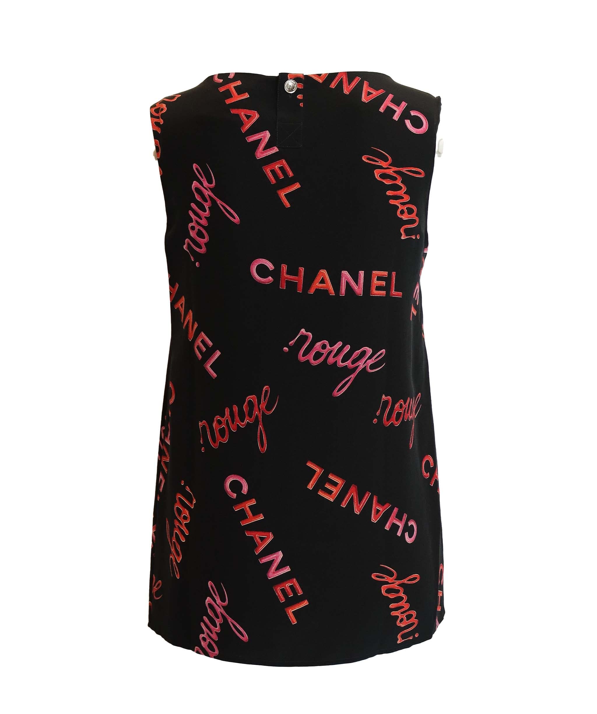 Chanel Chanel Rouge Logo Sleeveless Top Black DXBS4329
