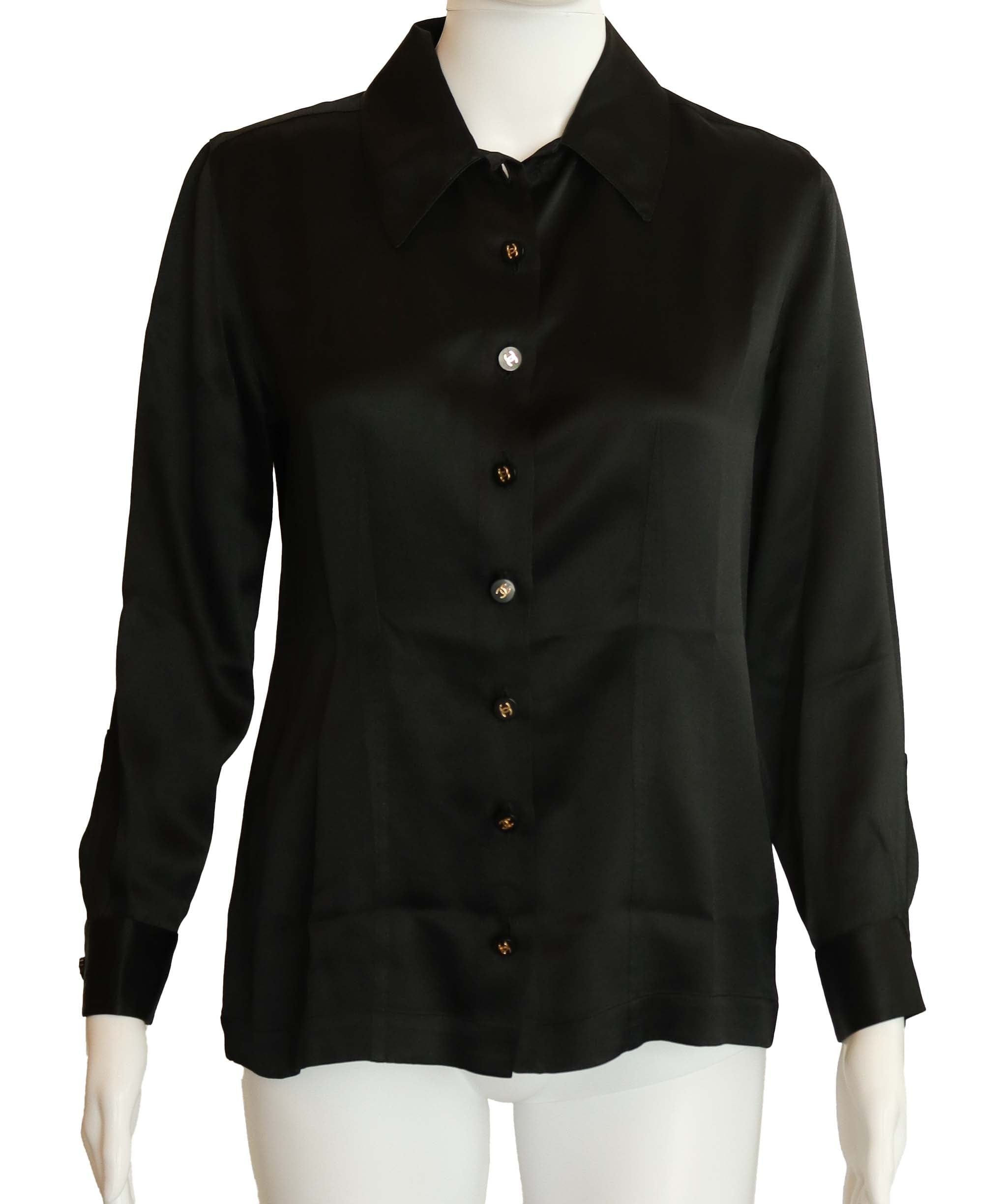 Chanel Chanel Silk Shirt Blouse Black