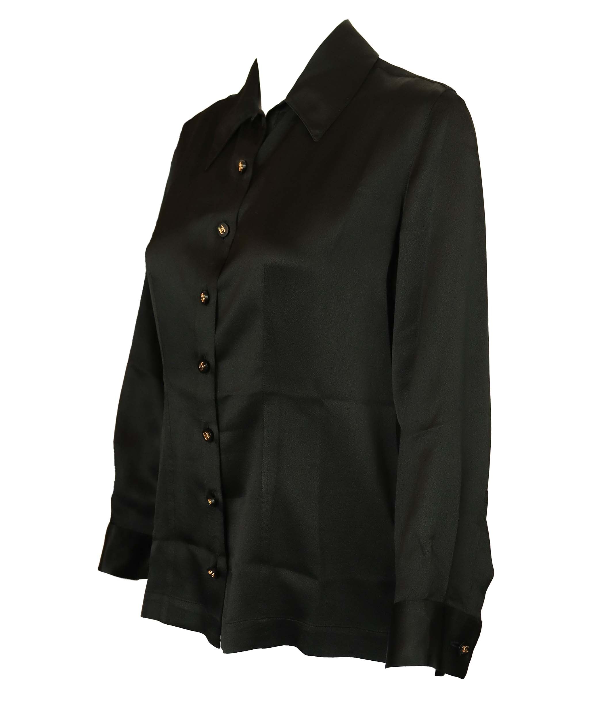 Chanel Chanel Silk Shirt Blouse Black
