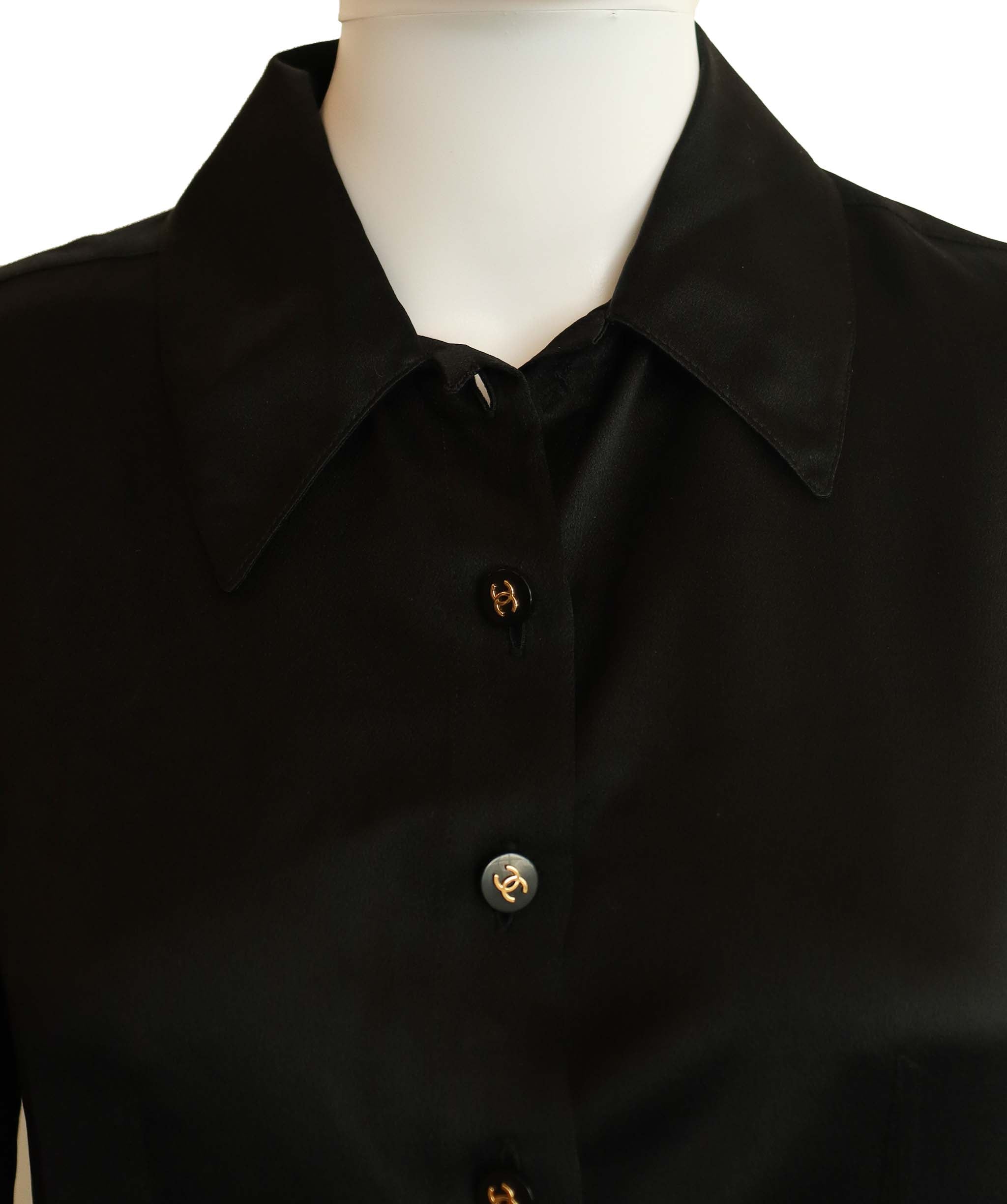 Chanel Chanel Silk Shirt Blouse Black