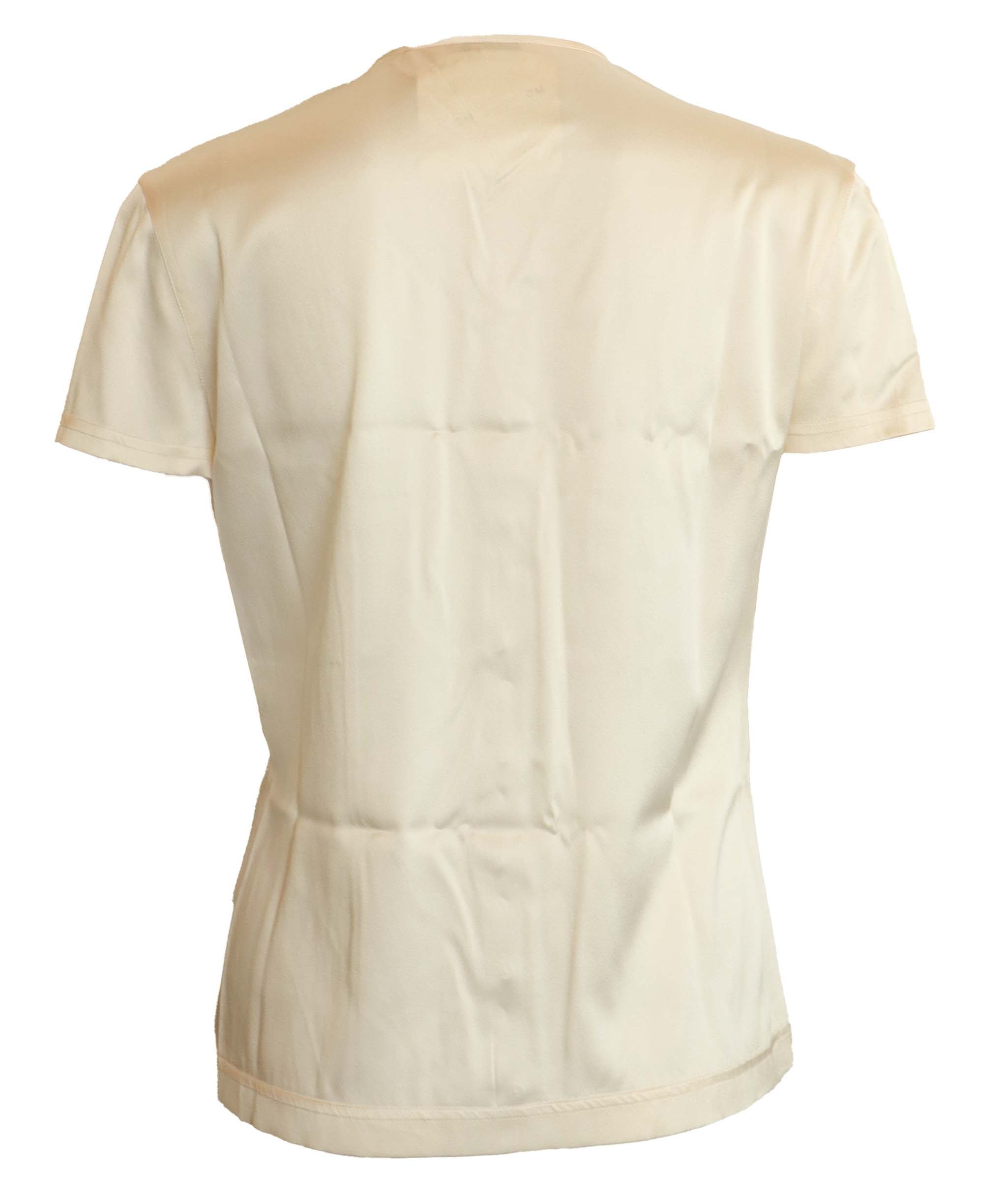 Chanel Chanel Silk Short Sleeve Tshirt Blouse Ivory Button
