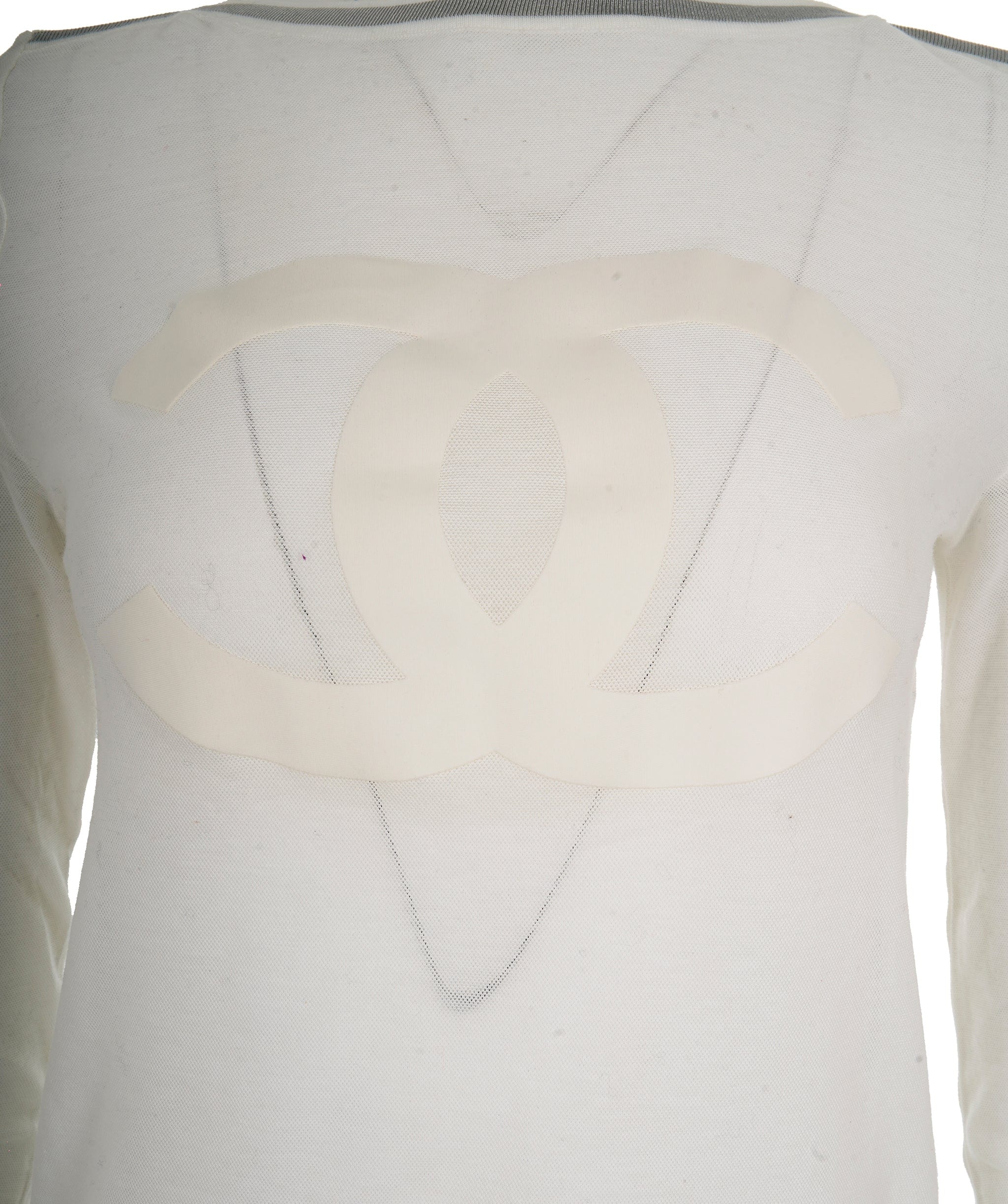 Chanel Chanel Sportline 06C Big Logo Long Sleeve T-shirt White Gray DXBK0116