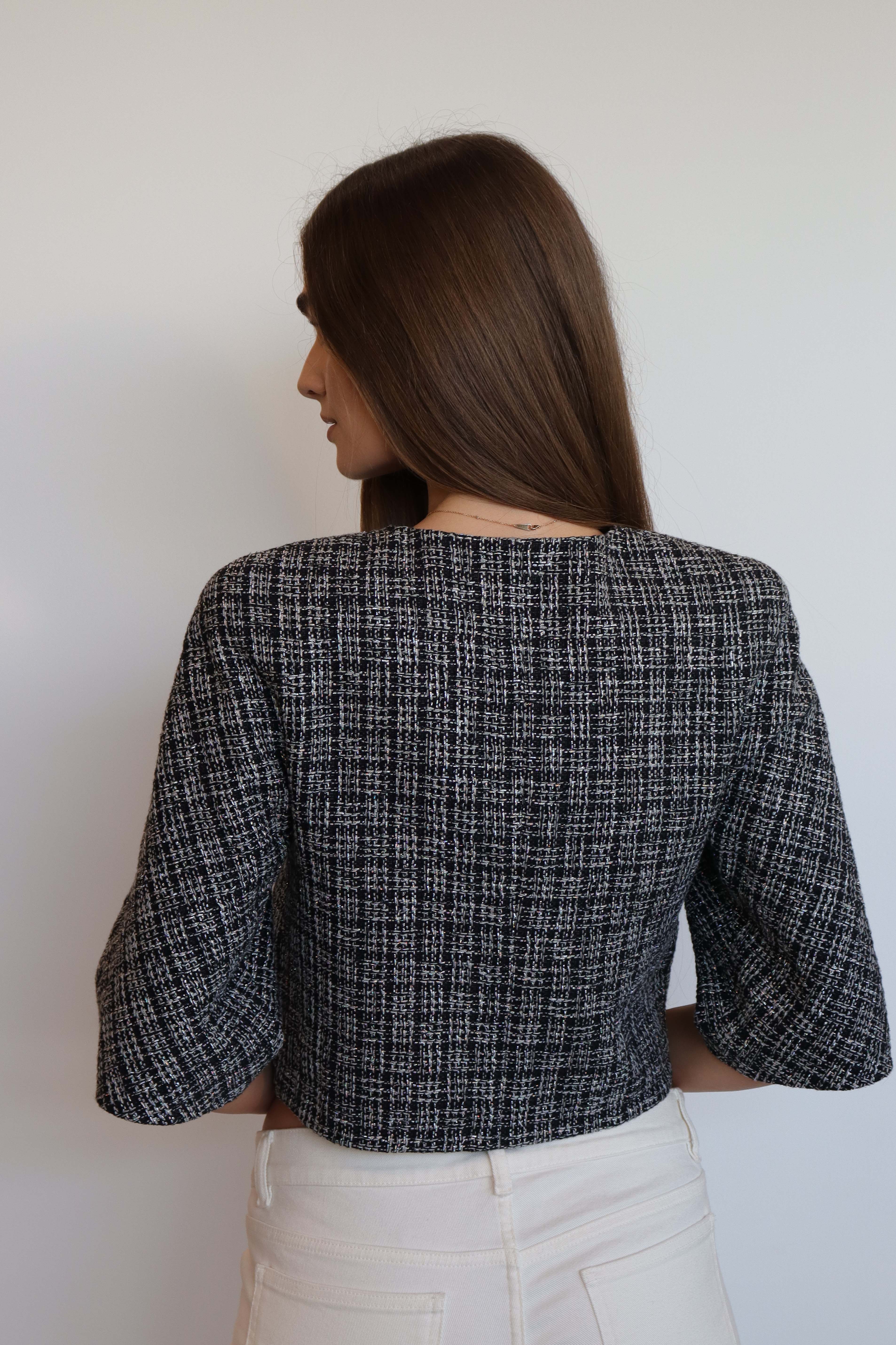 Chanel Chanel Tweed Crop Jacket Black / White / Iridescent 2019 - SKC1870