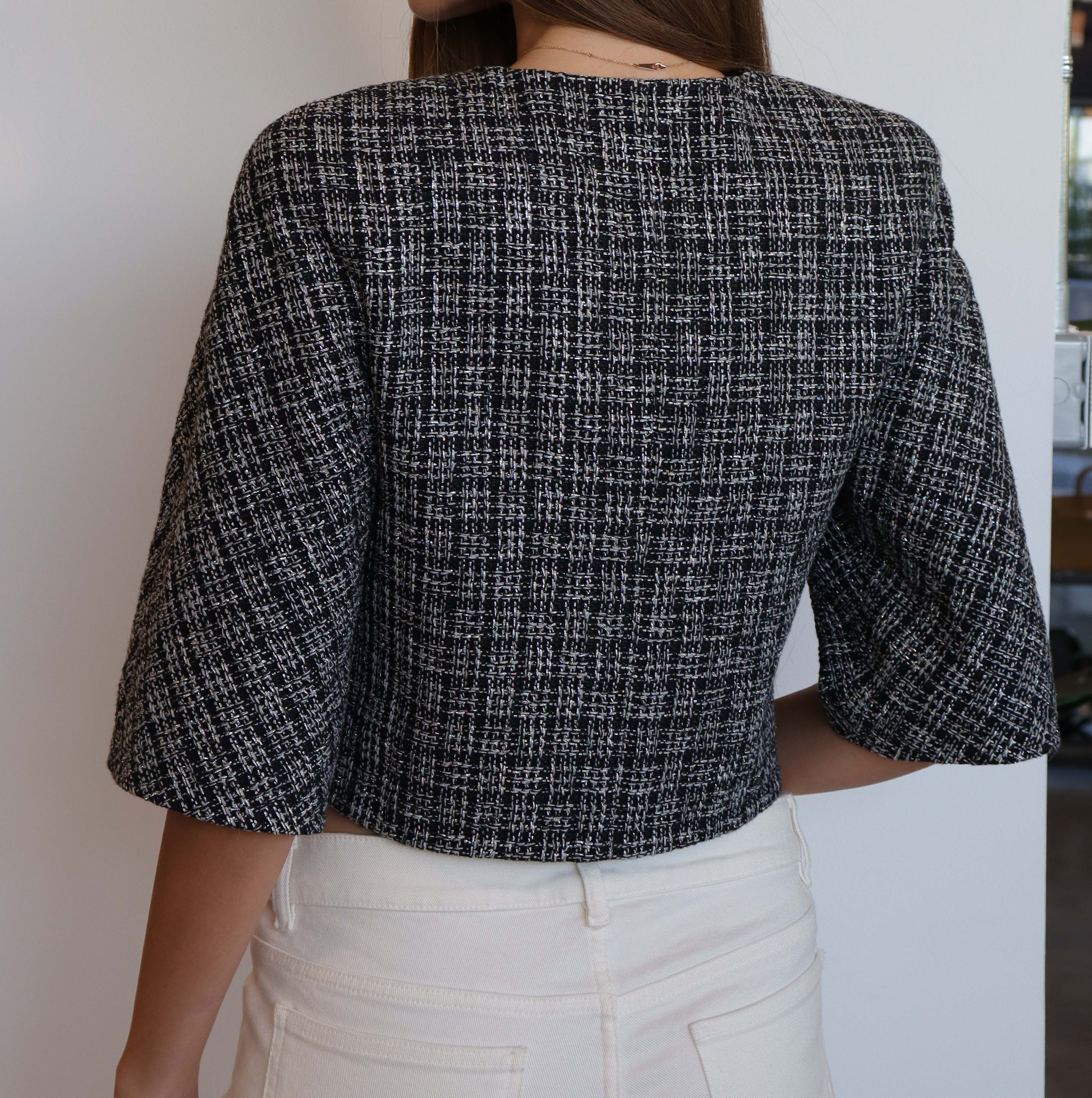 Chanel Chanel Tweed Crop Jacket Black / White / Iridescent 2019 - SKC1870