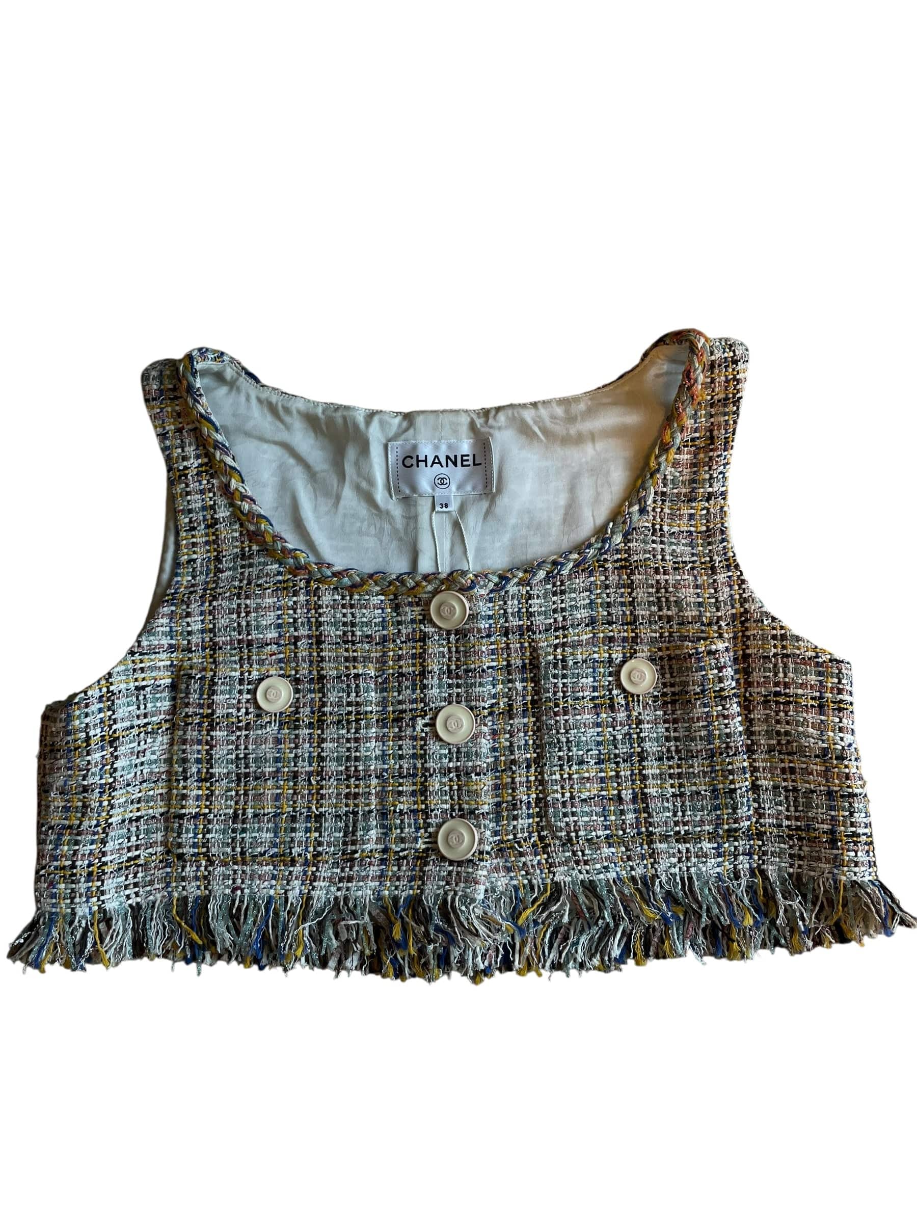 Chanel CHANEL Tweed Fringe Chanel Cropped Vest DXBK0588
