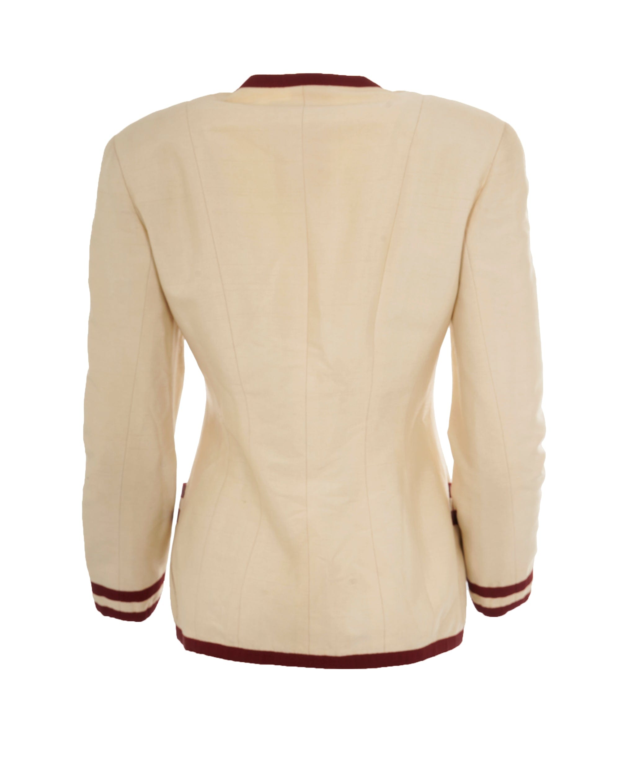 Chanel Chanel Vintage 1980's Burgundy Trim Suiting Jacket AKL0064