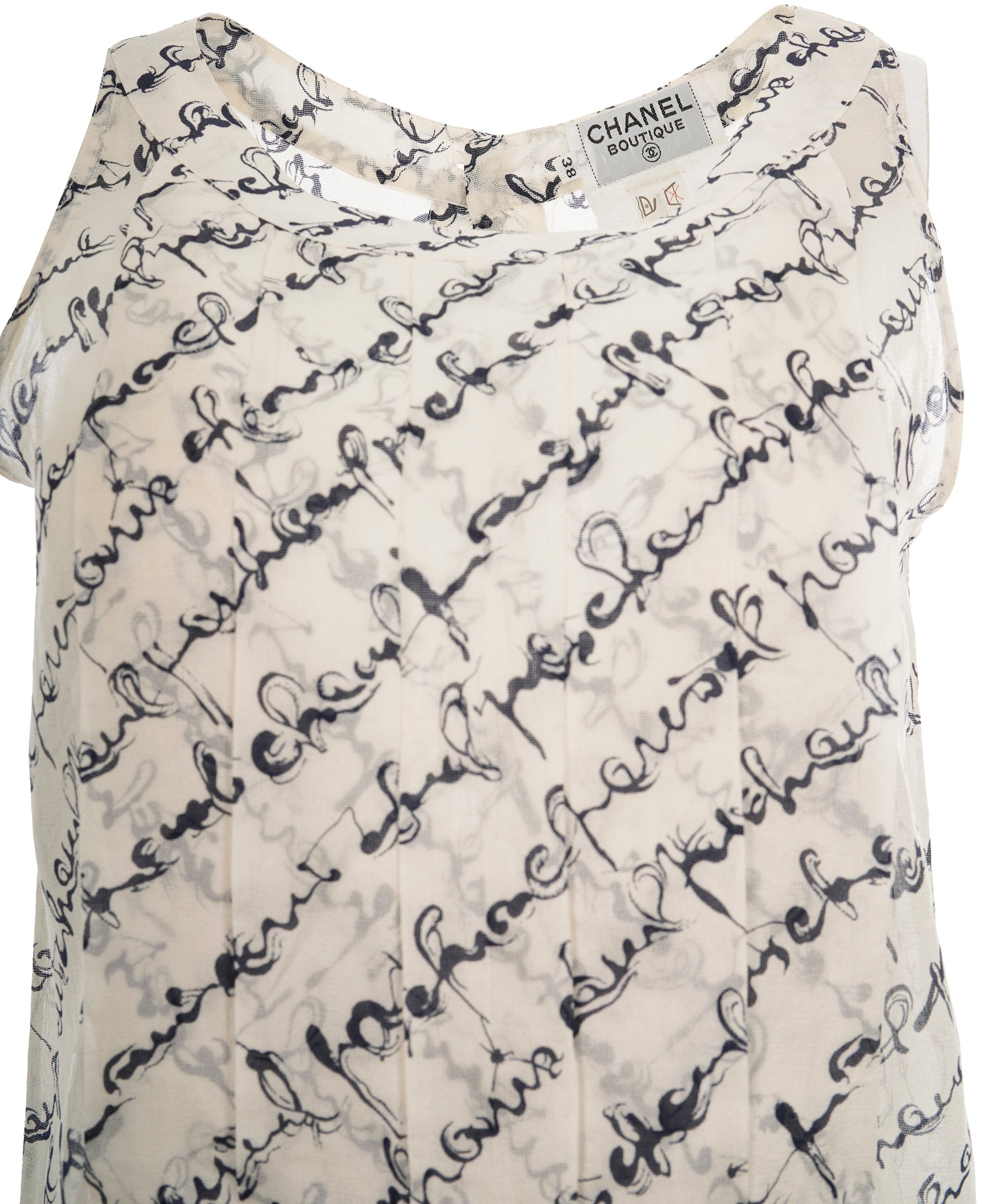 Chanel Chanel Vintage Linen Logo Script Tank Top AKL0067