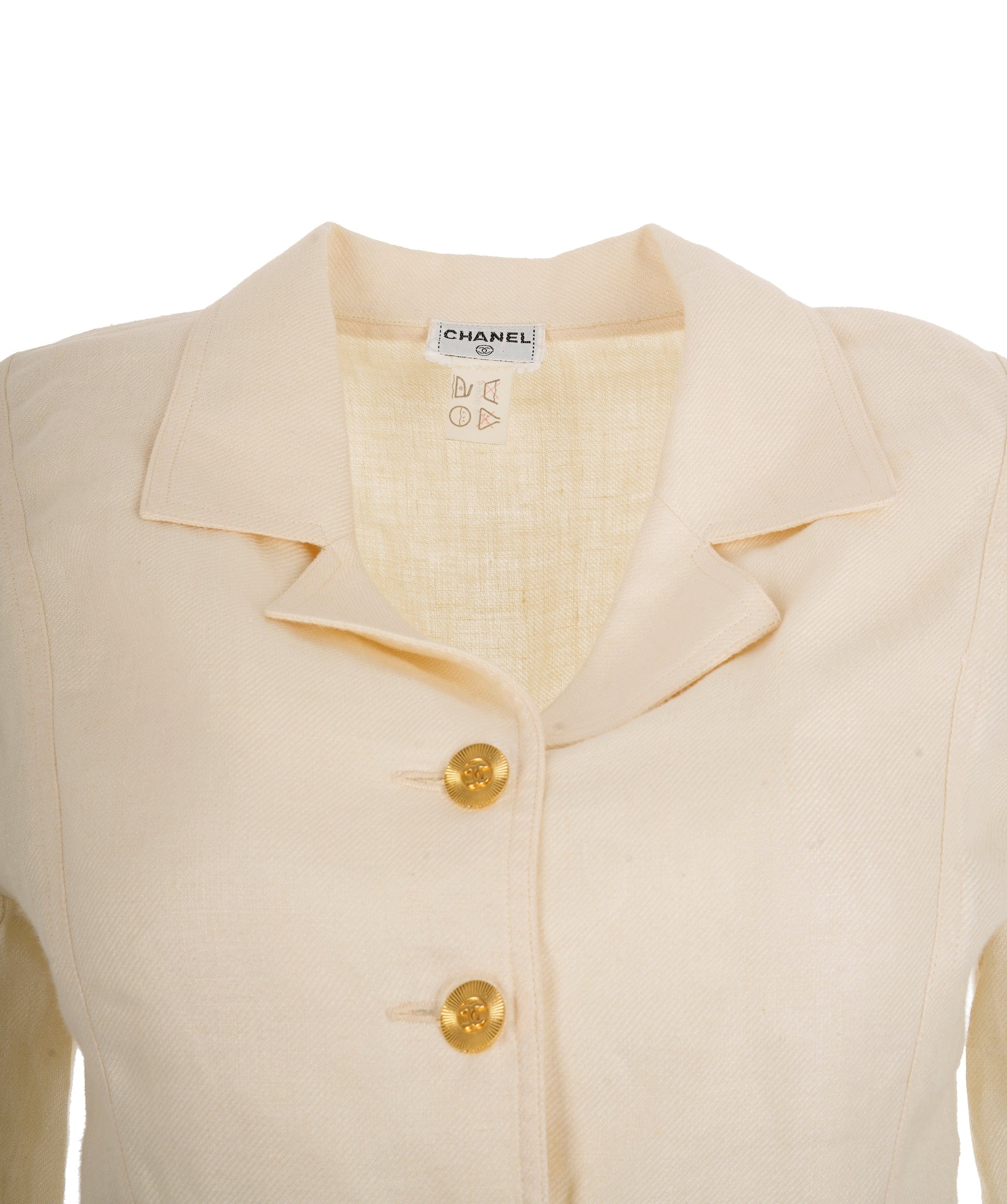 Chanel Chanel Vintage Linen Sunburst Button Coat ALC2661