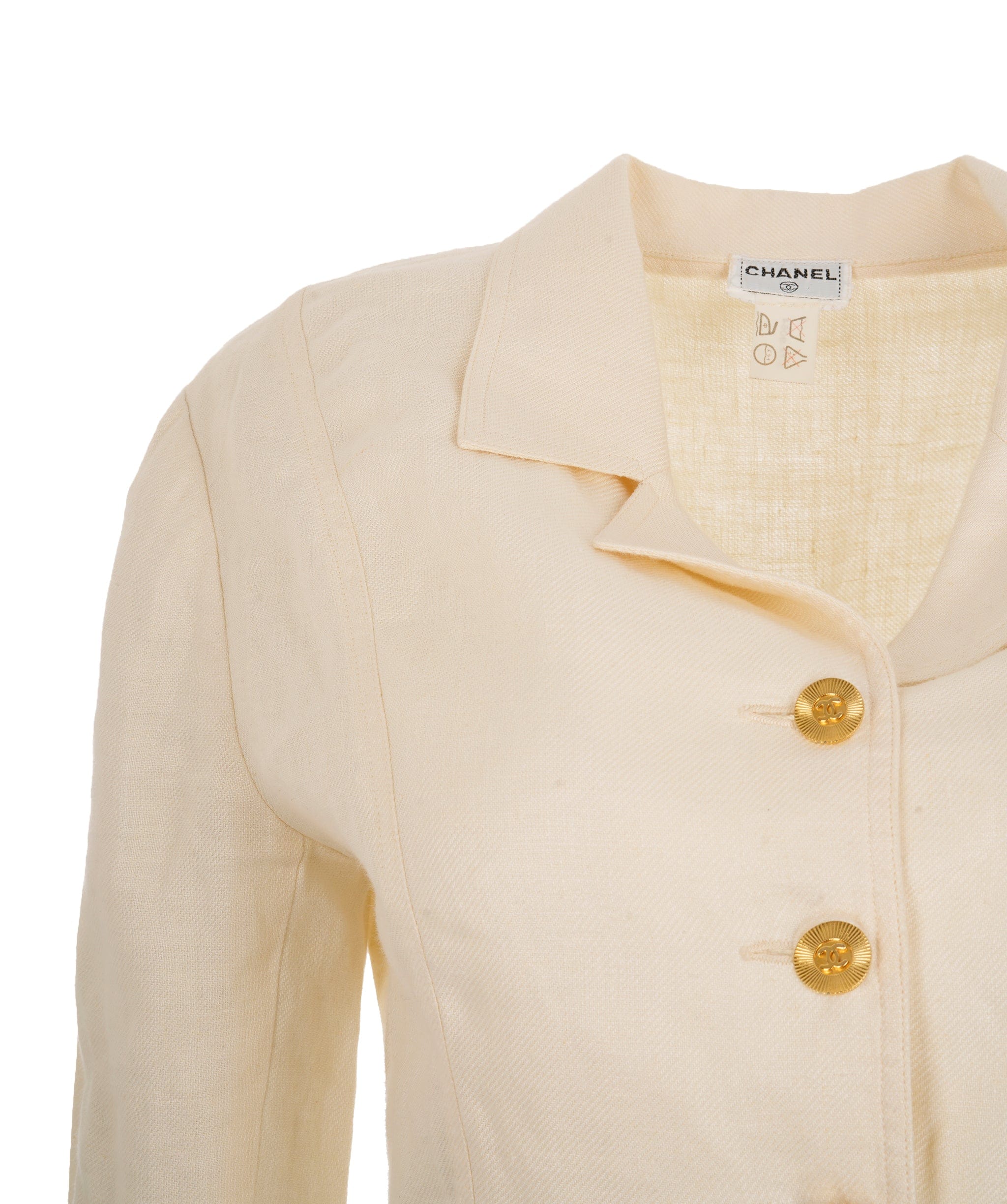 Chanel Chanel Vintage Linen Sunburst Button Coat ALC2661